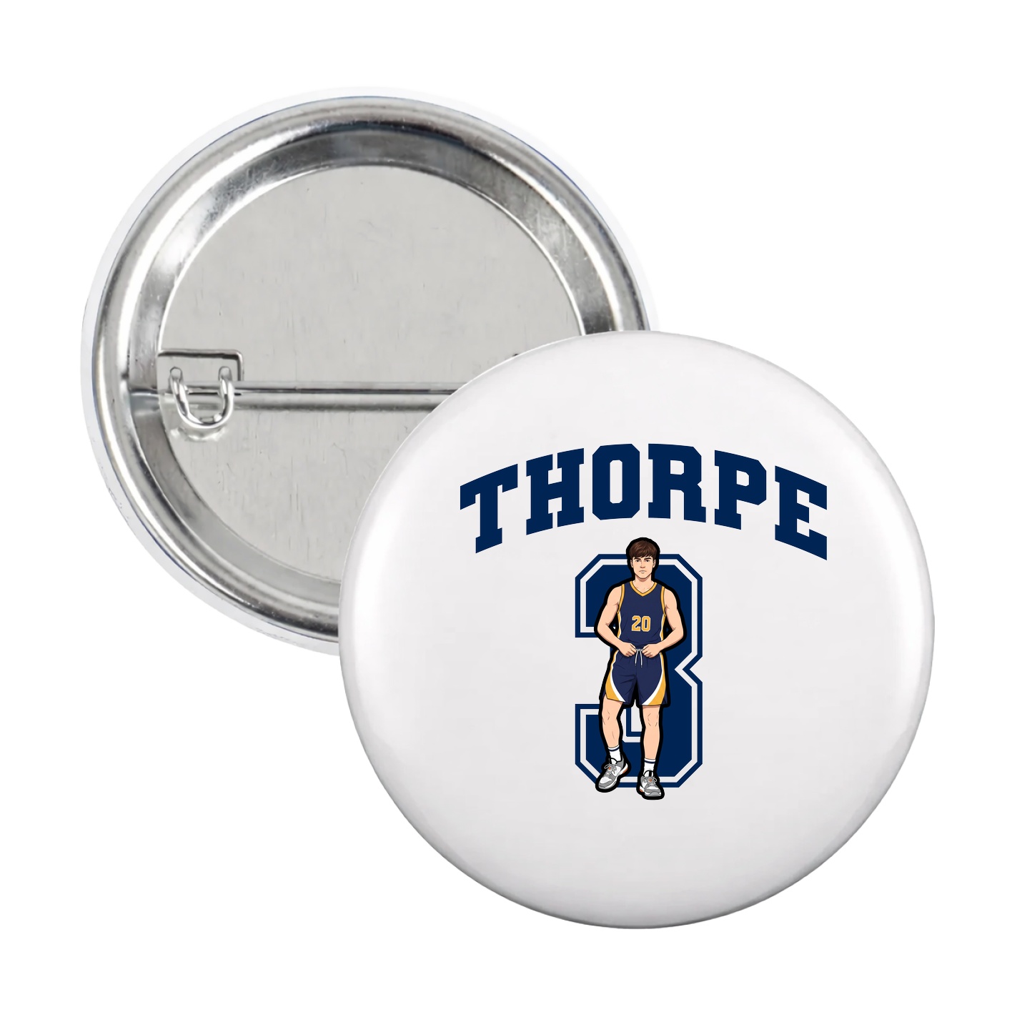 Game Day Button — Number in White