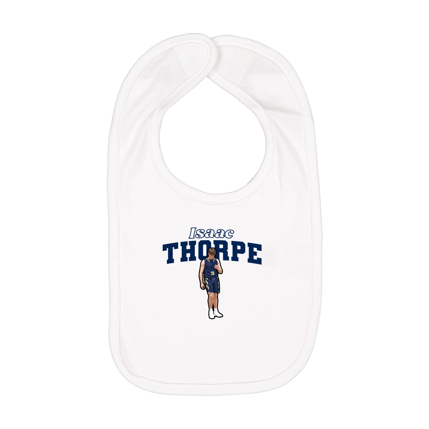 Infant Bib — Name Arch in White