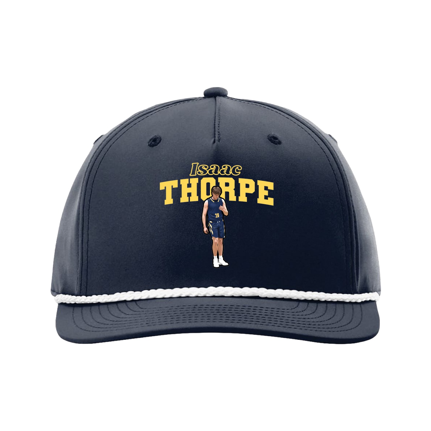 Five-Panel Classic Rope Cap — Name Arch in Navy