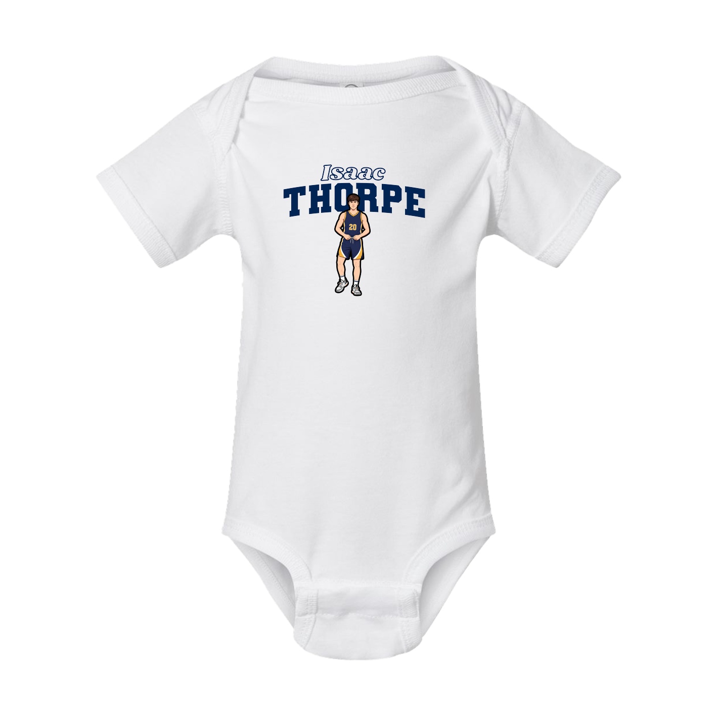 Baby Onesie — Name Arch in White