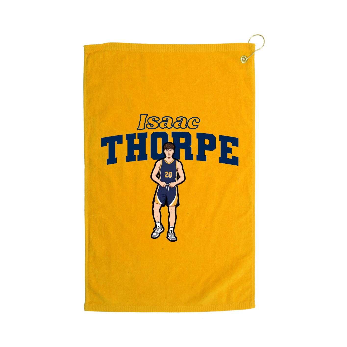 Golf Towel — Name Arch in Gold