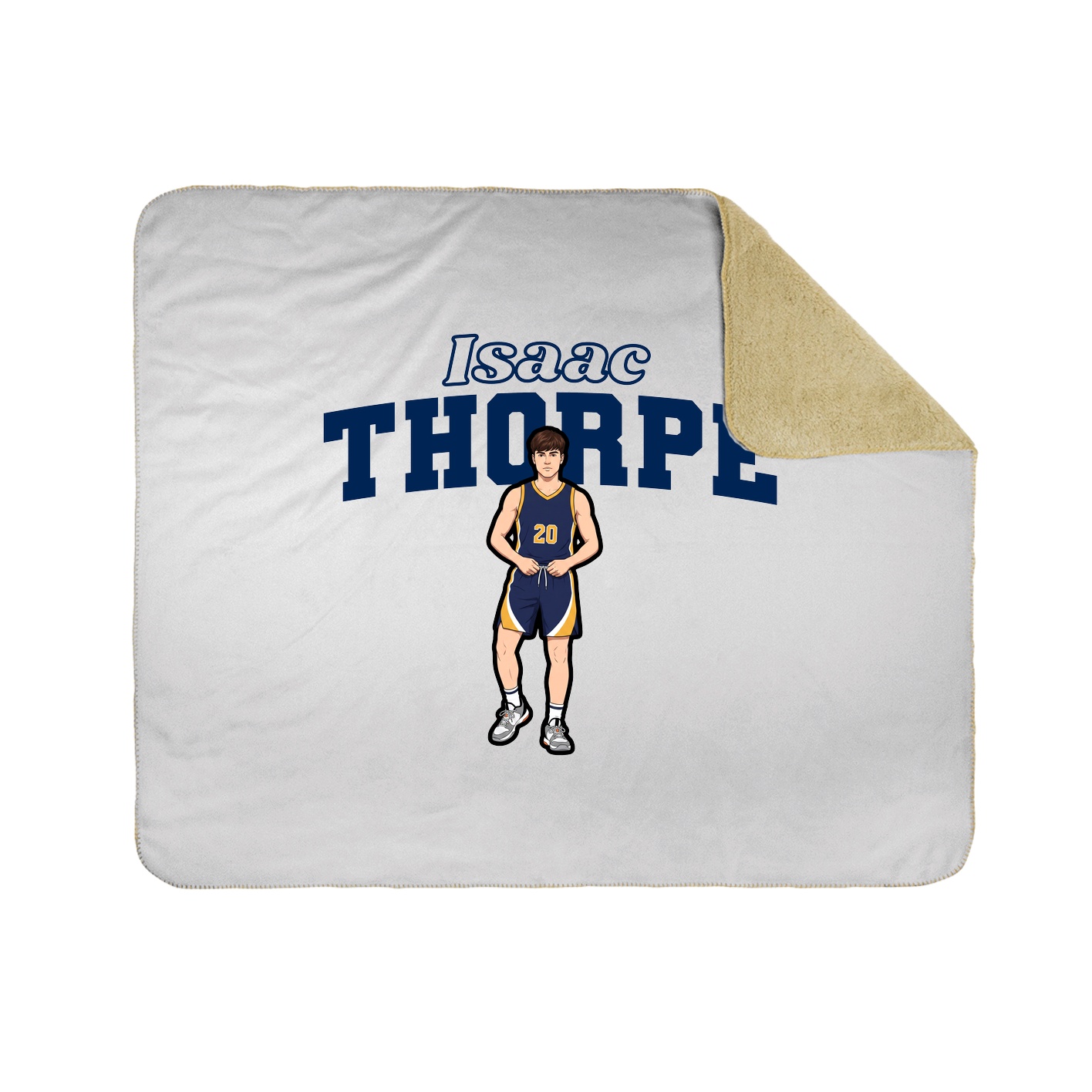 Throw Blanket — Name Arch in White