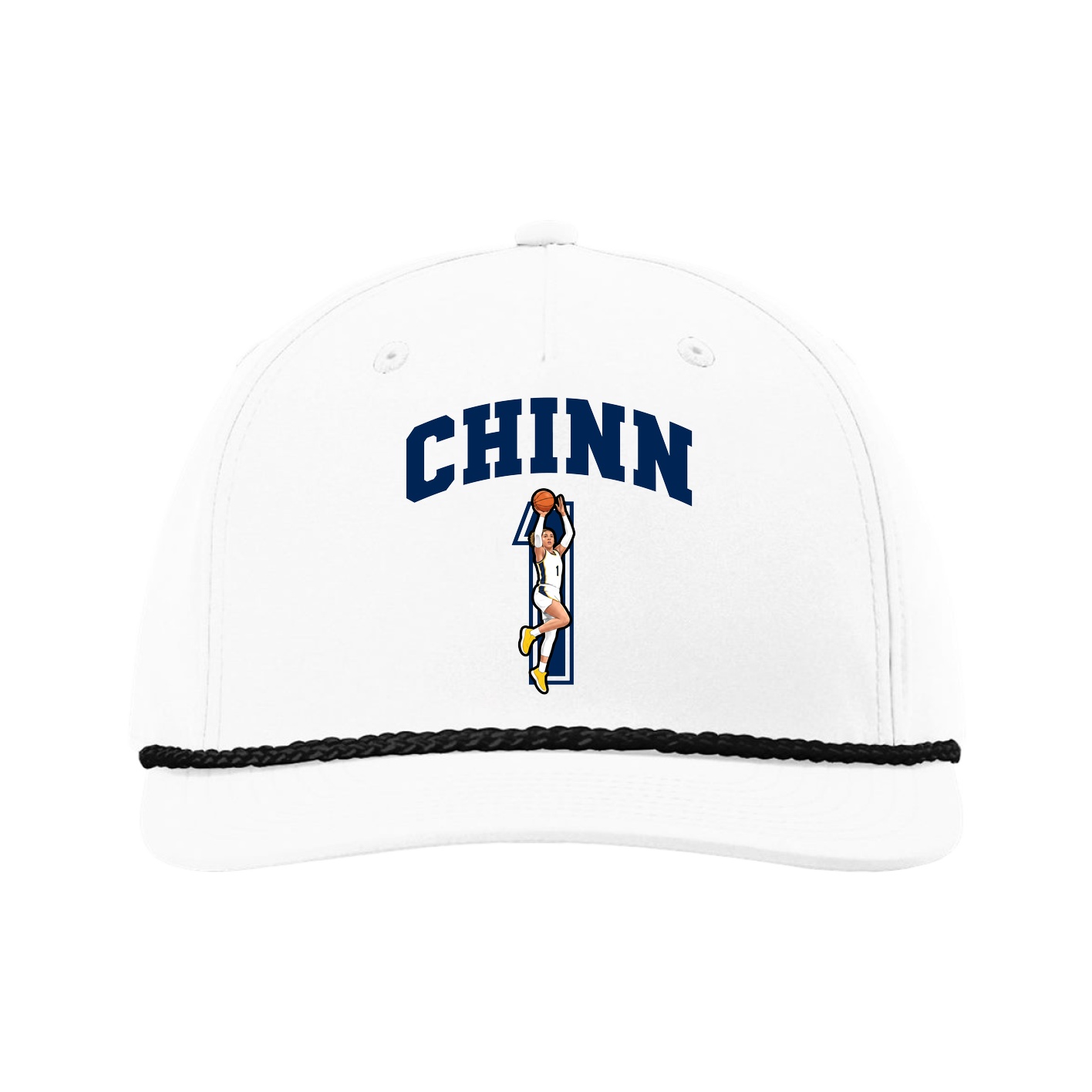 Five-Panel Classic Rope Cap — Number in White