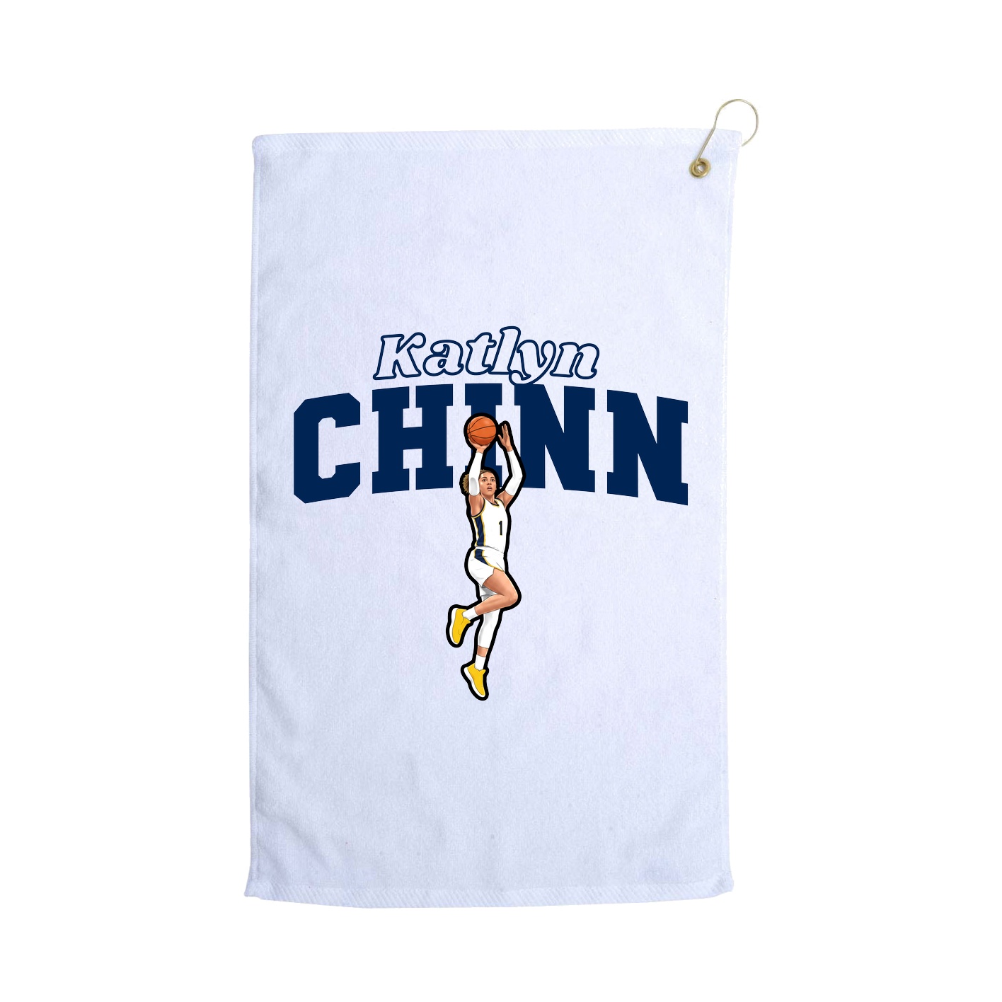 Golf Towel — Name Arch in White