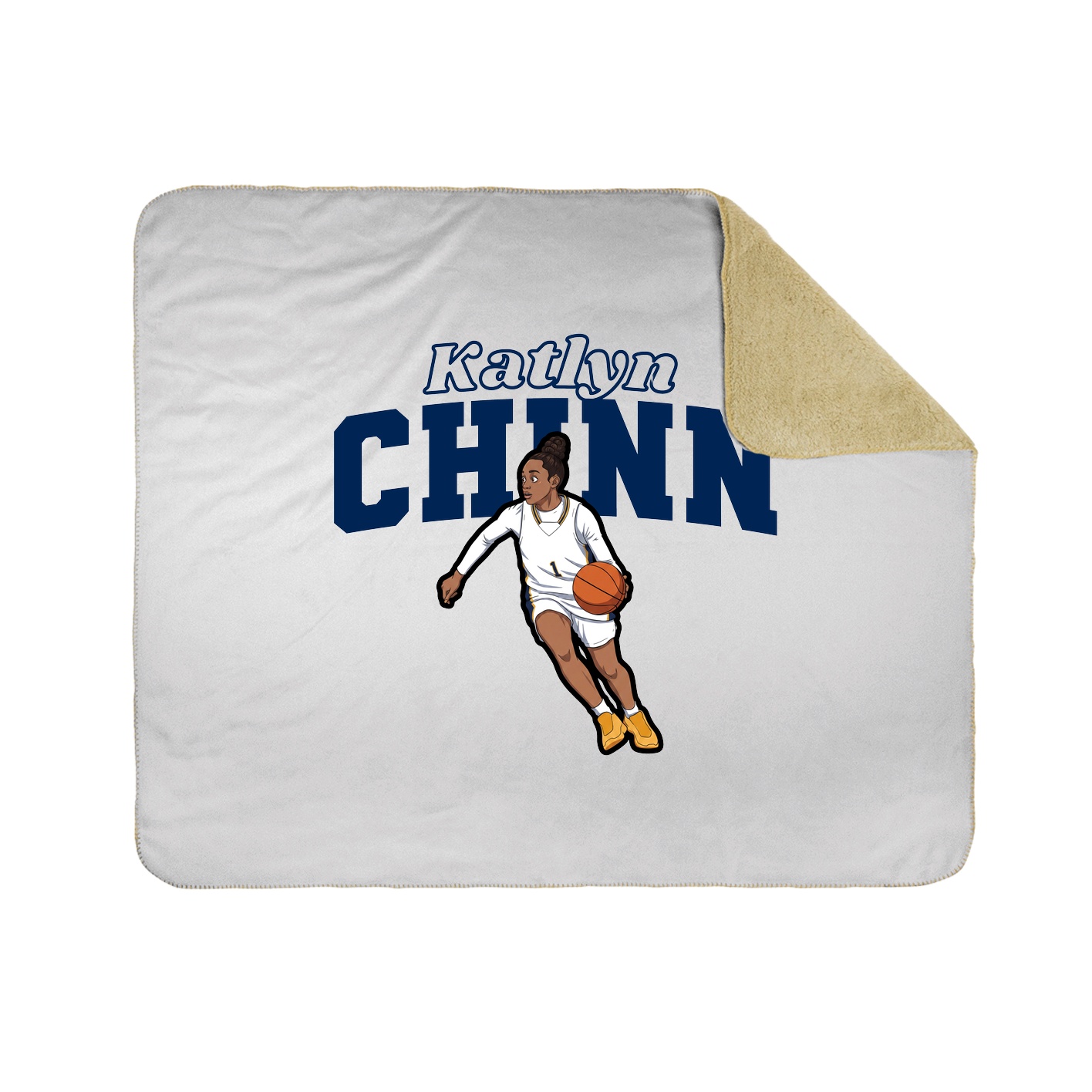 Throw Blanket — Name Arch in White