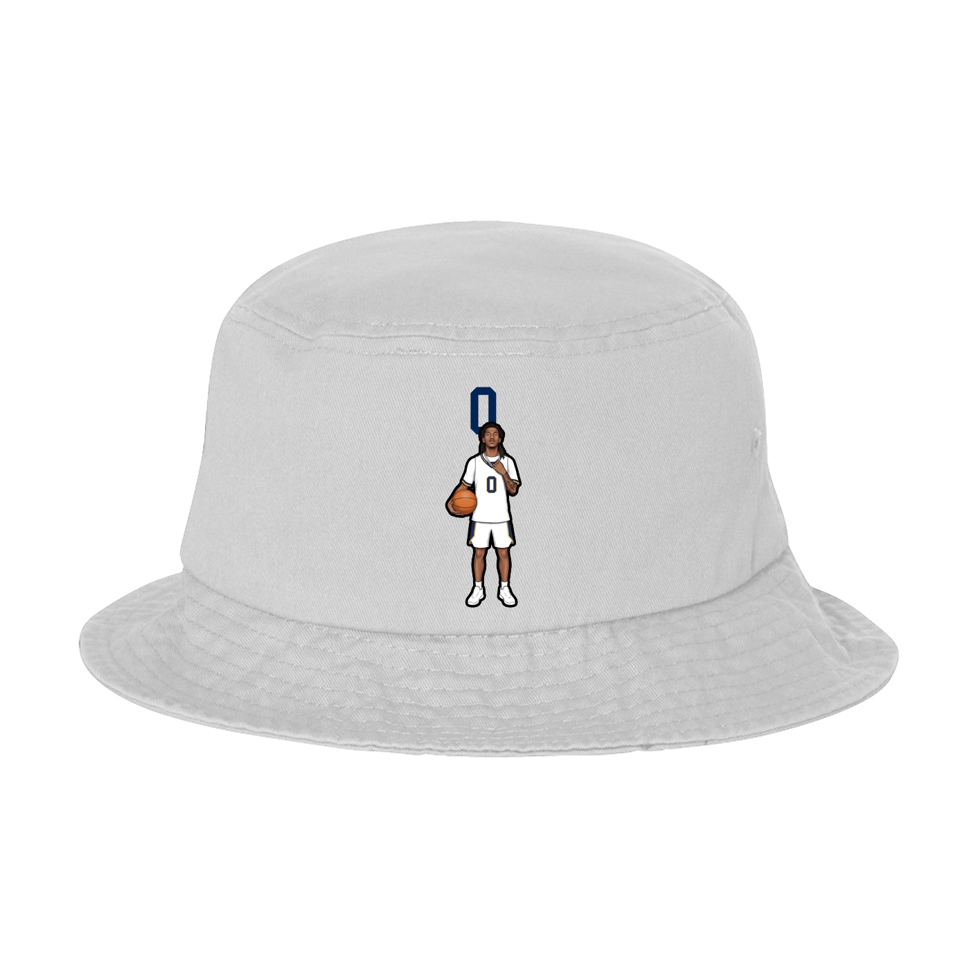 Bucket Cap — Number Top in White