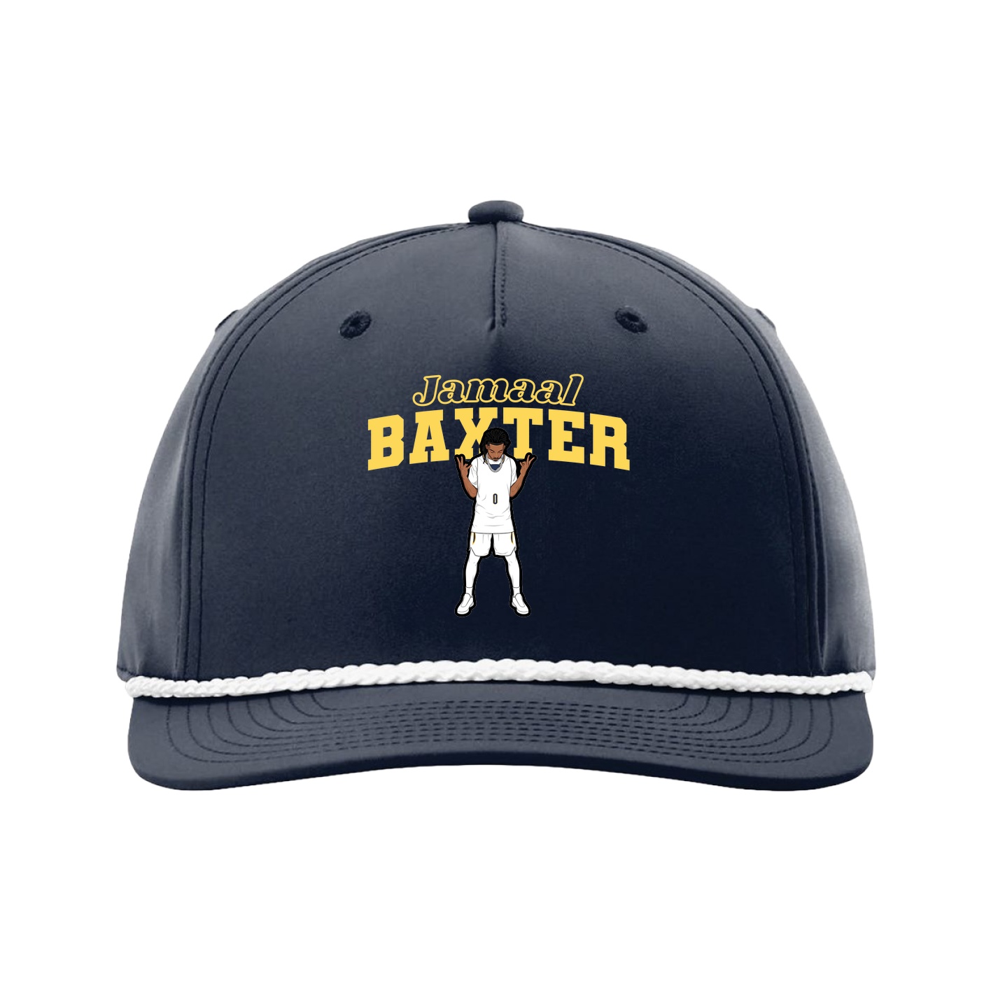 Five-Panel Classic Rope Cap — Name Arch in Navy