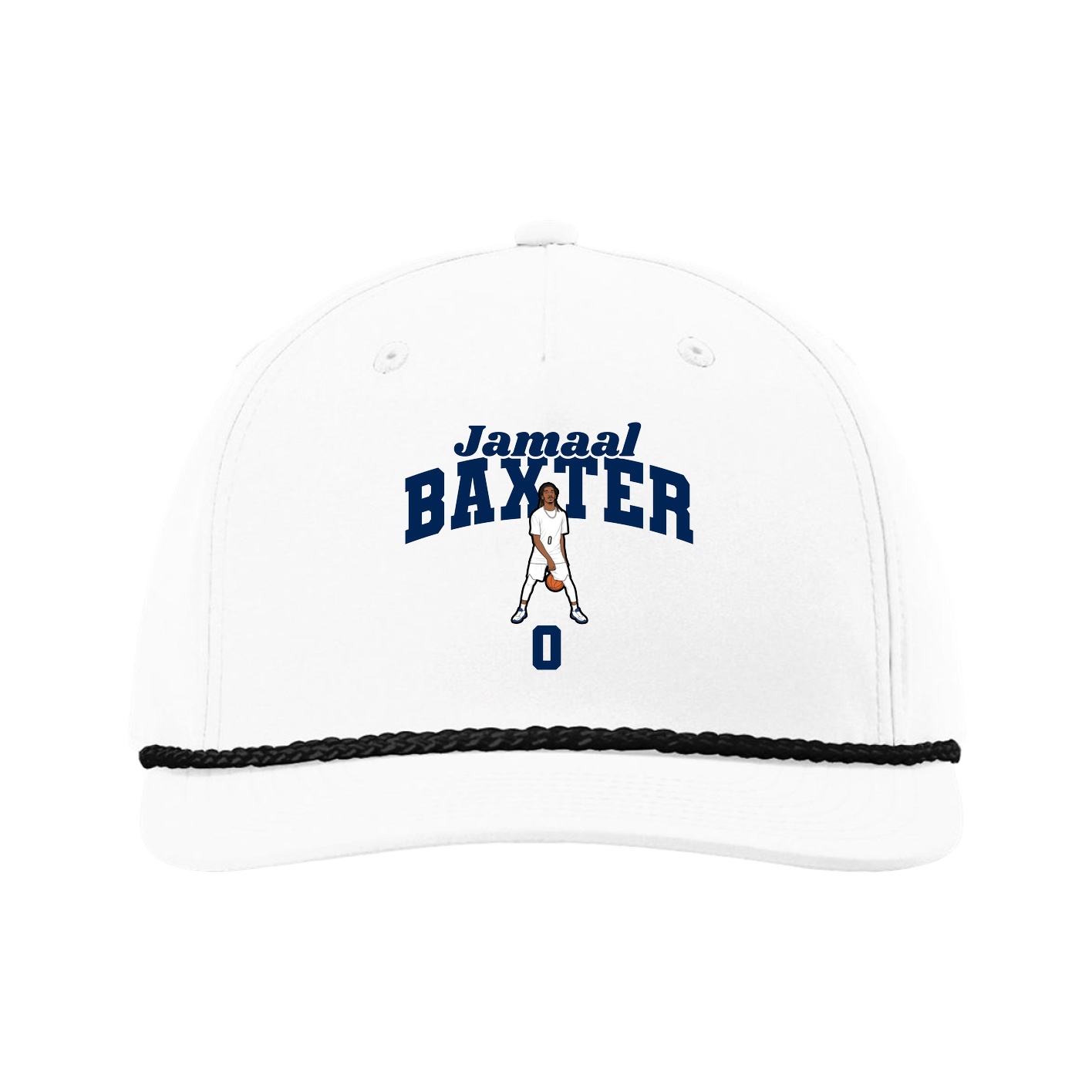 Five-Panel Classic Rope Cap — Signature Arch in White