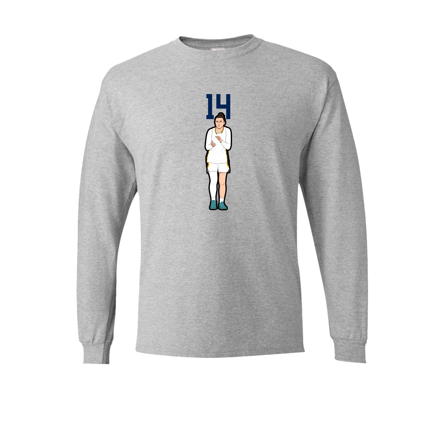 Long Sleeve Tee — Number Top in Grey
