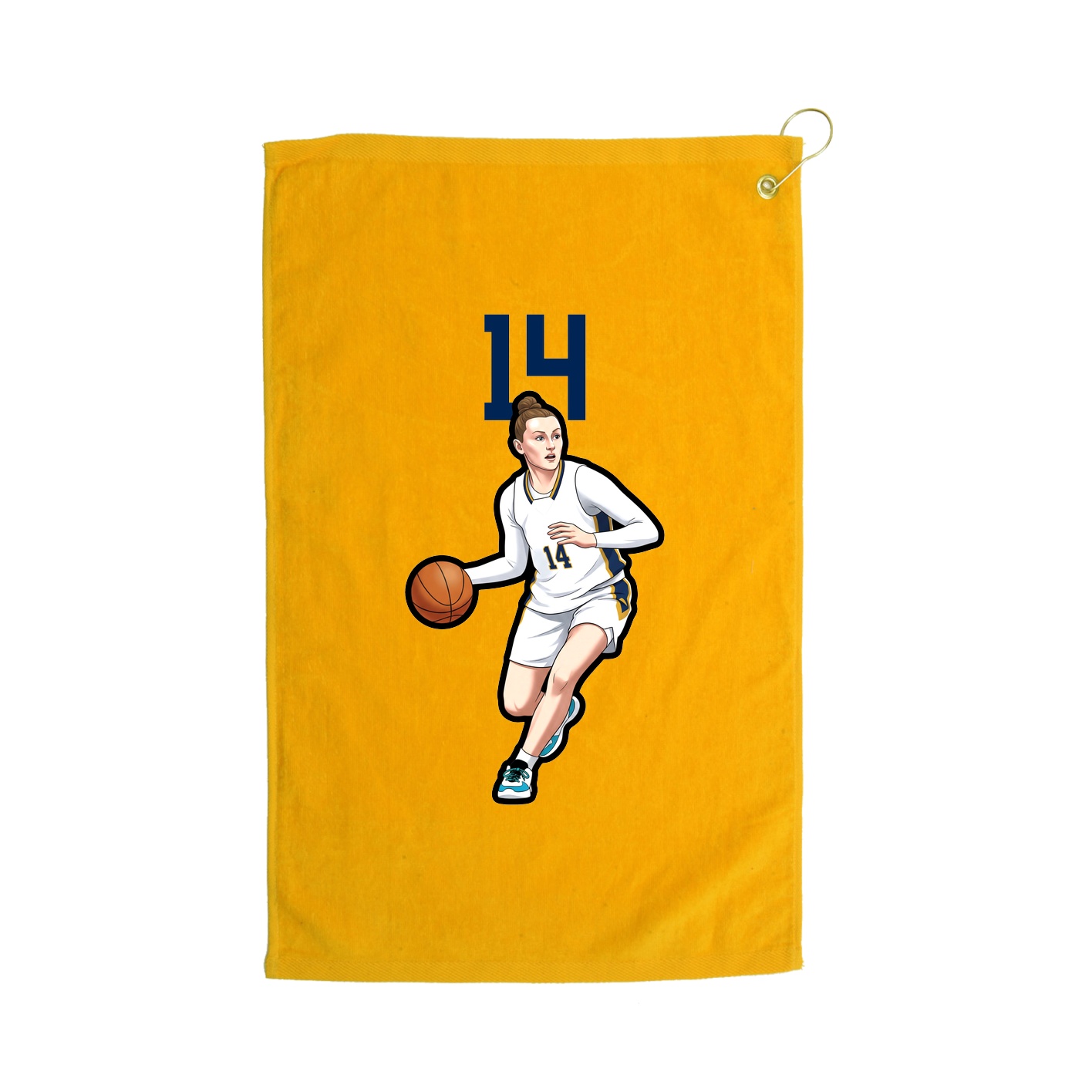 Golf Towel — Number Top in Gold