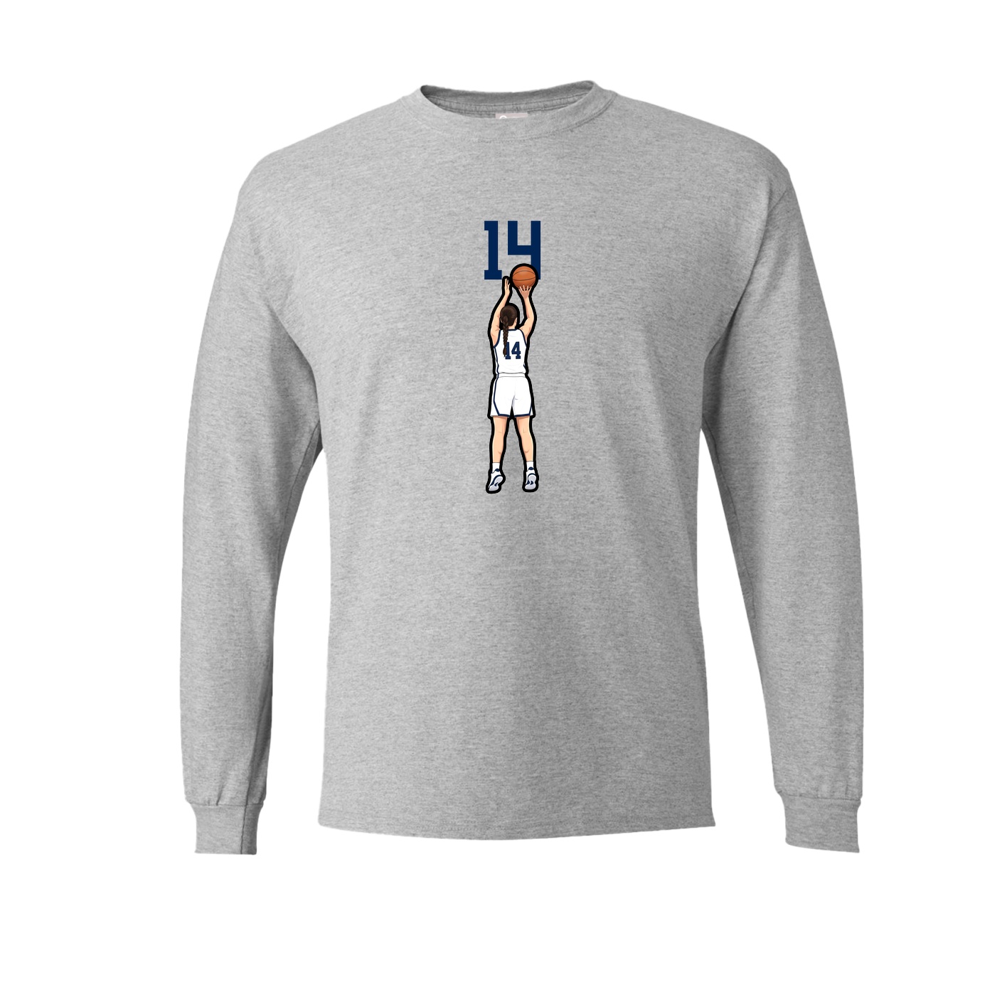 Long Sleeve Tee — Number Top in Grey