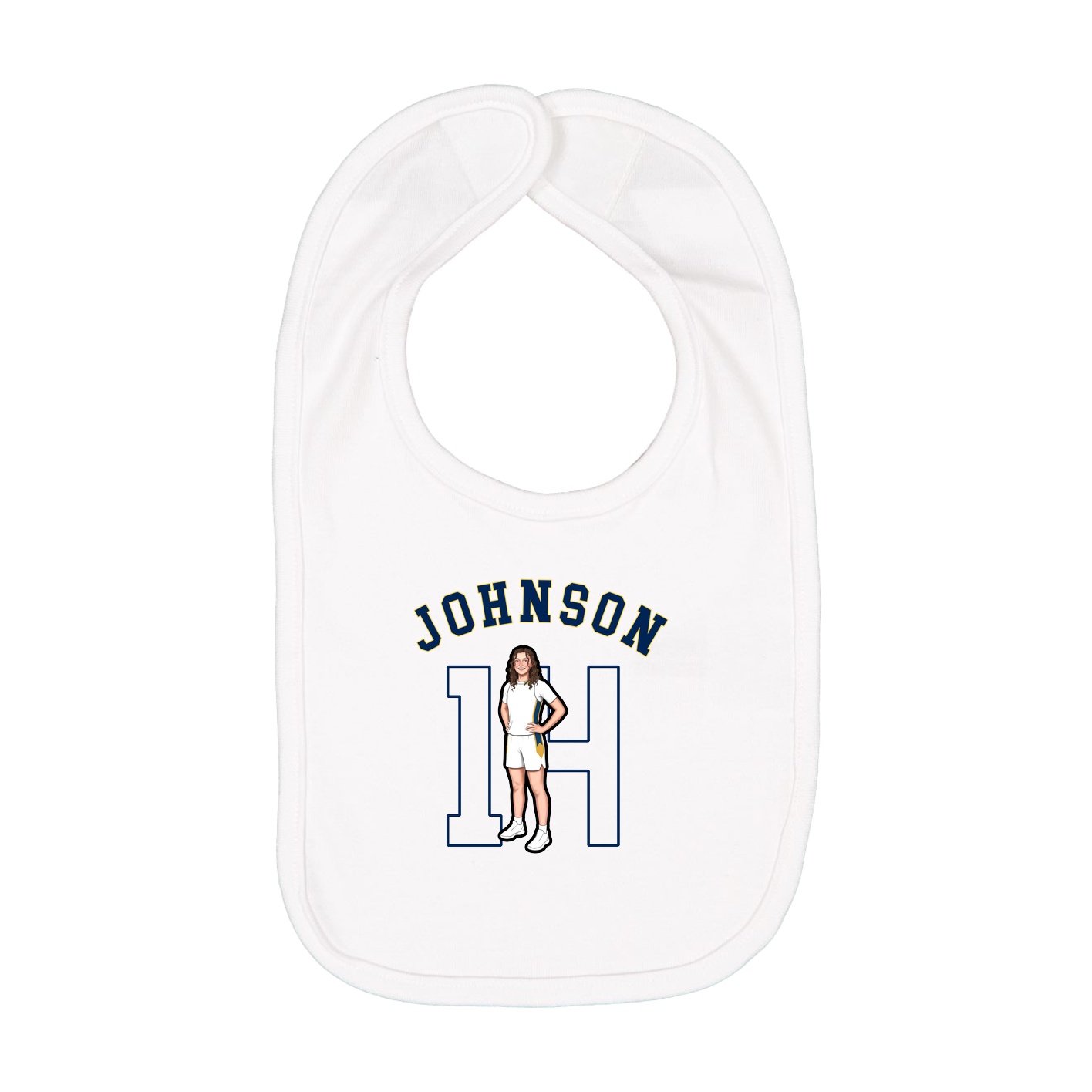 Infant Bib — Shirsey Arch in White