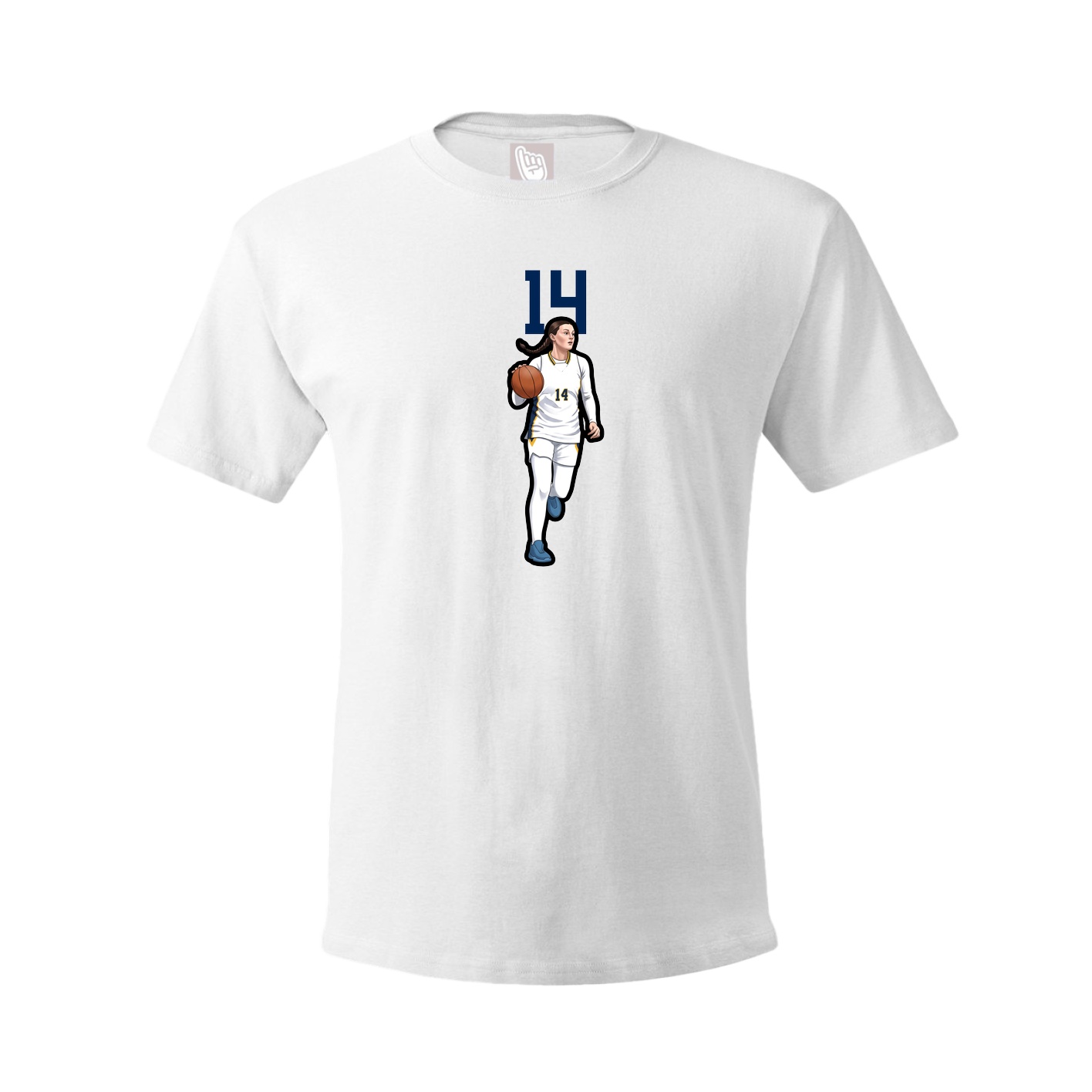 Youth Tee — Number Top in White