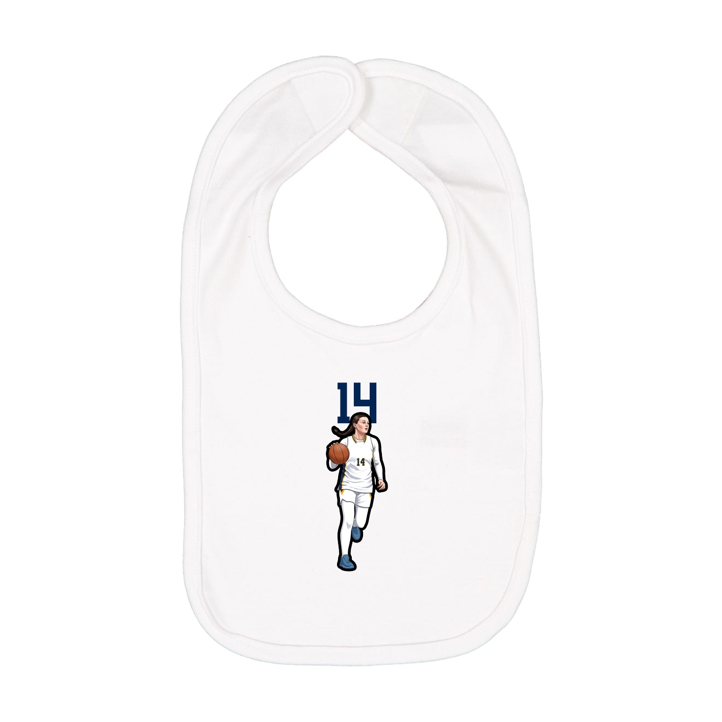 Infant Bib — Number Top in White