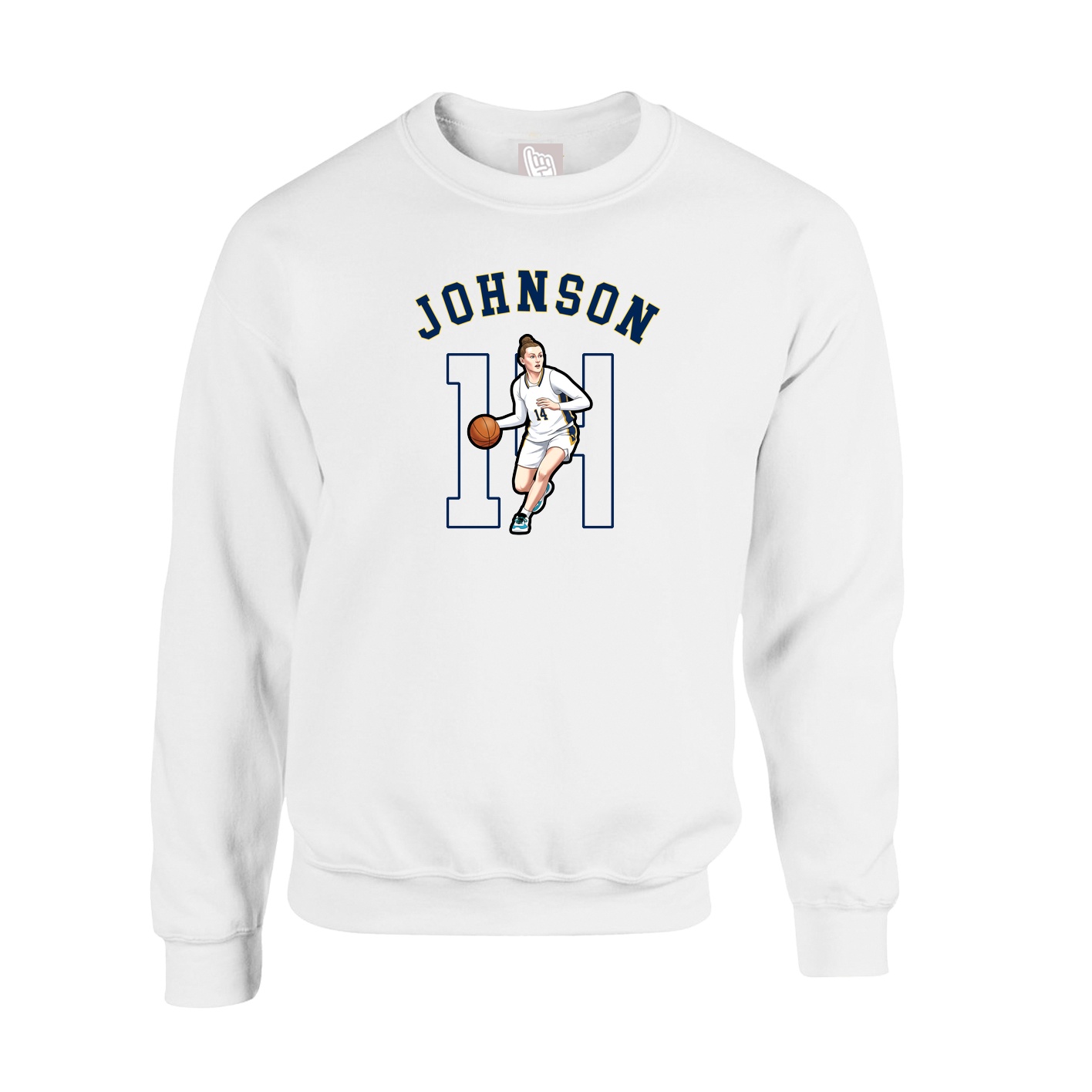 Fleece Crew — Shirsey Arch in White