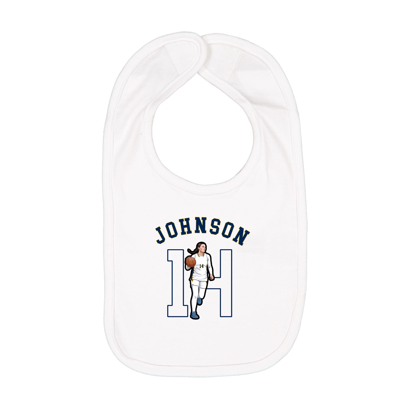 Infant Bib — Shirsey Arch in White