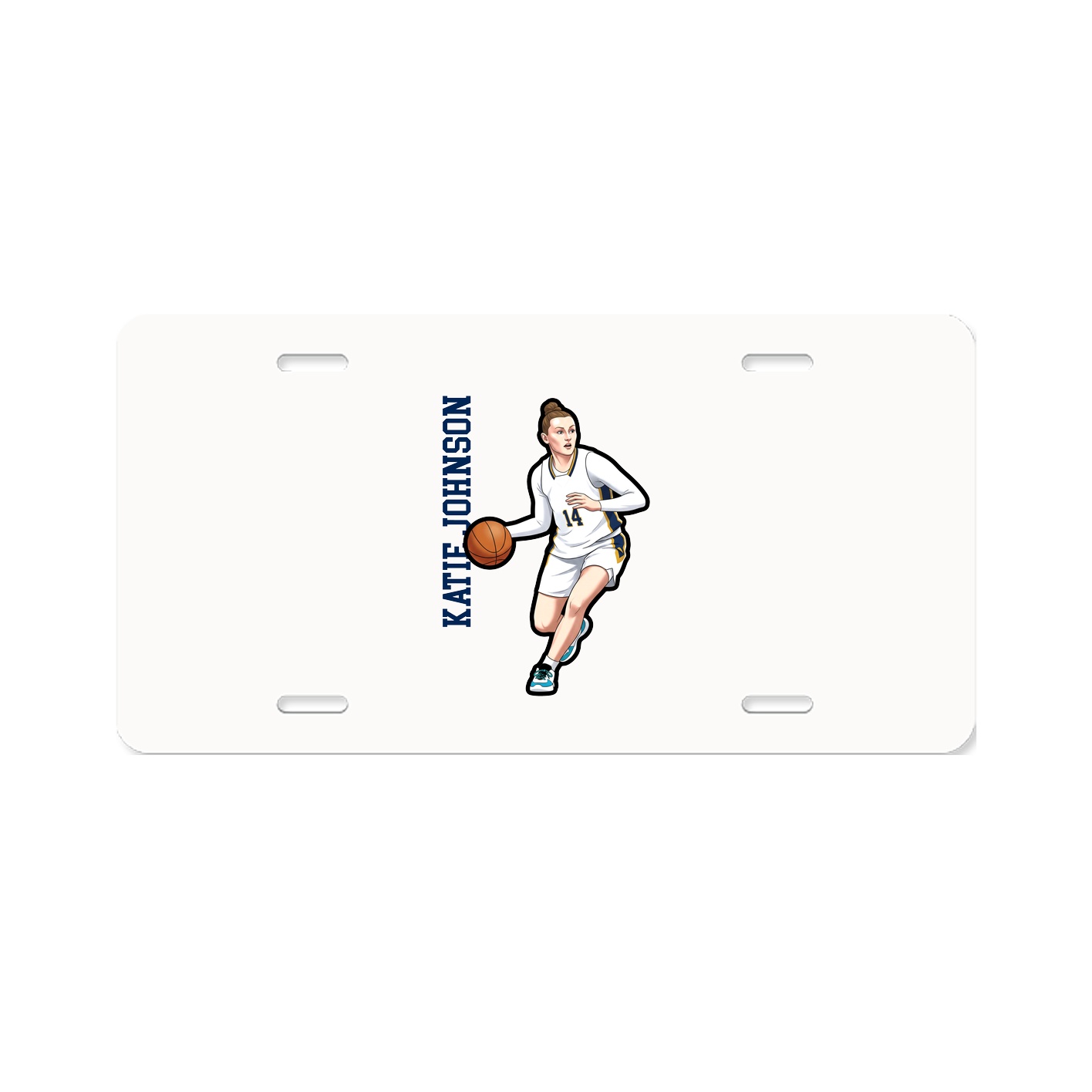 License Plate — Name Vertical in Classic