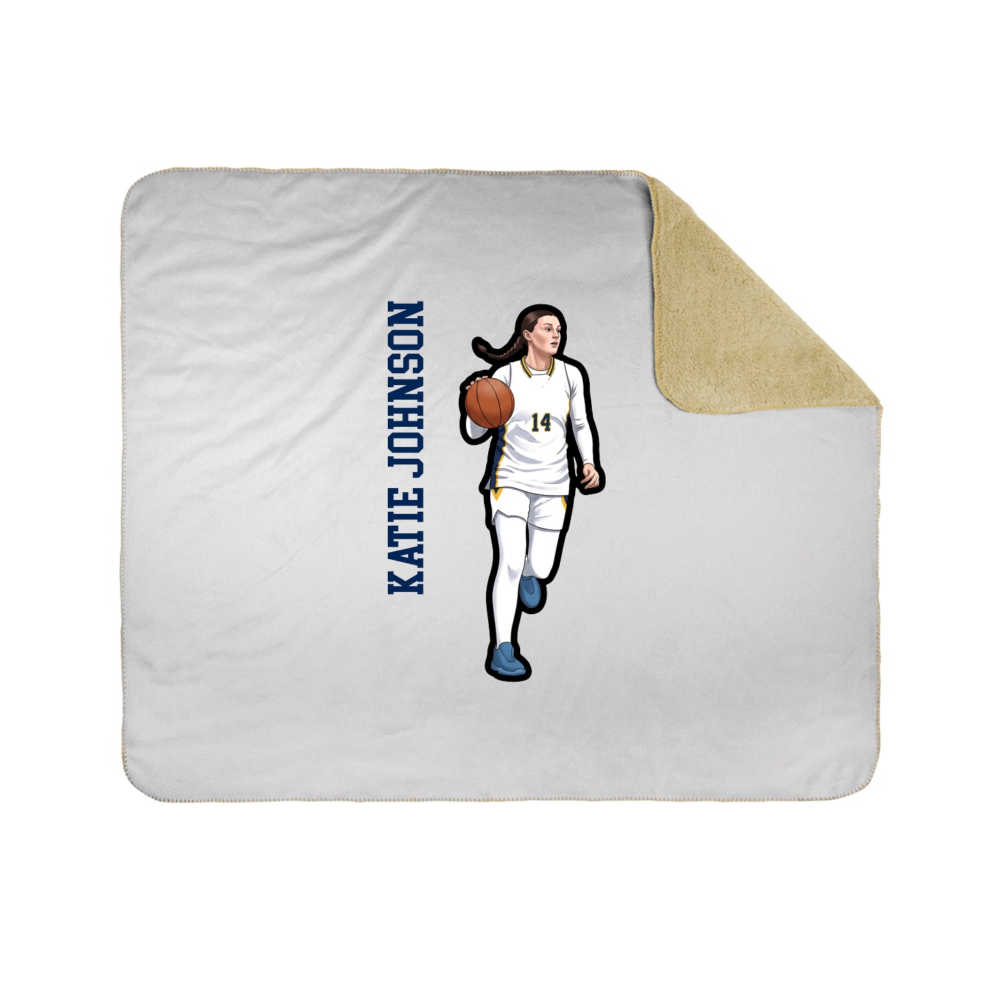 Throw Blanket — Name Vertical in White