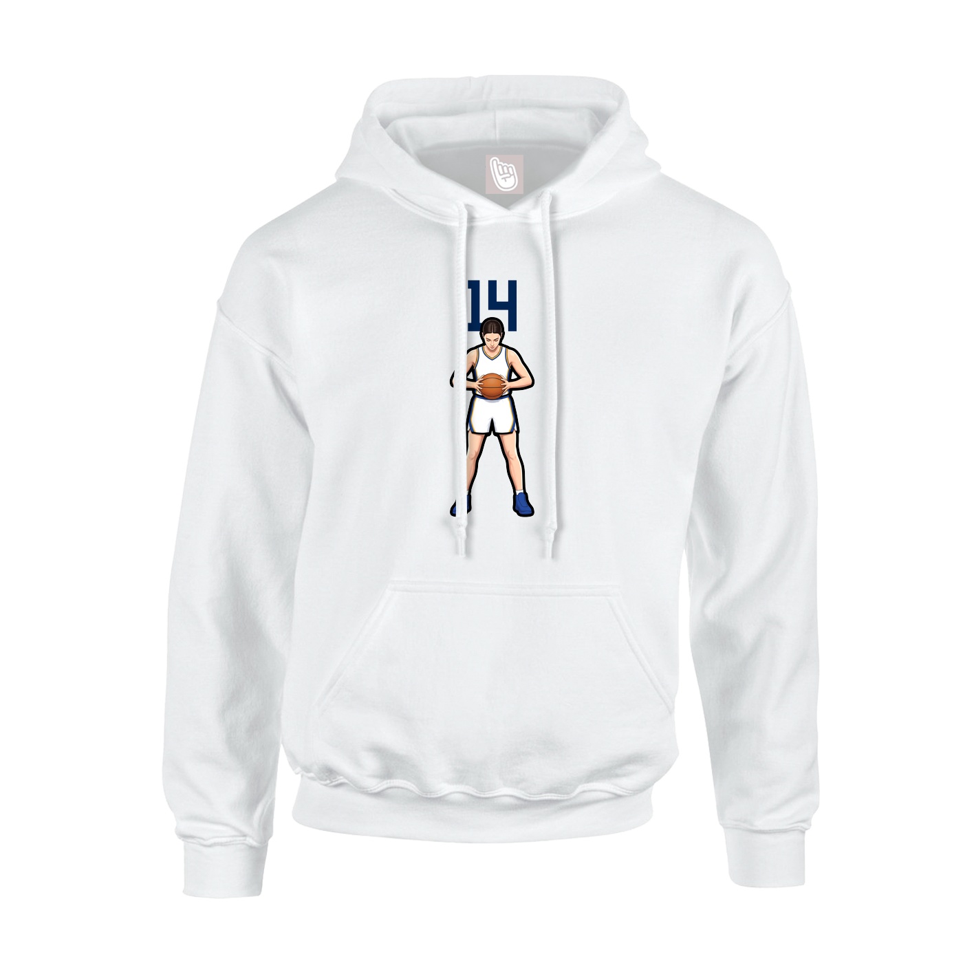 Youth Hoodie — Number Top in White