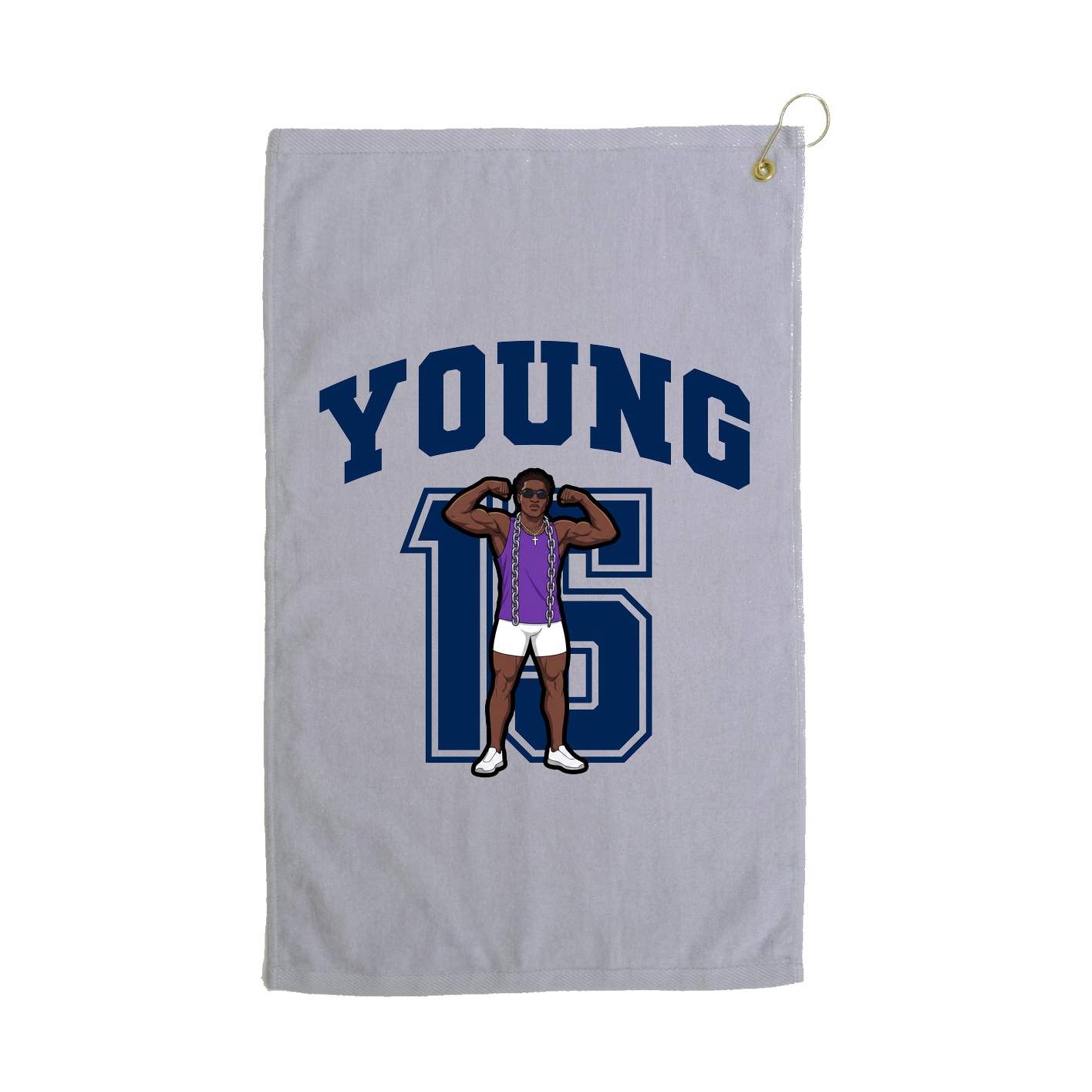 Golf Towel — Number in Grey