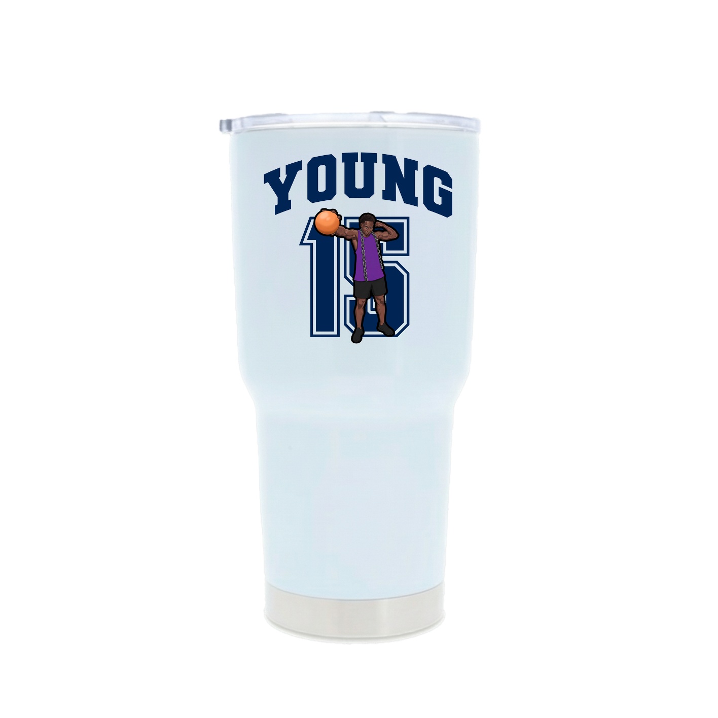 30oz Stainless Steel Tumbler — Number in White