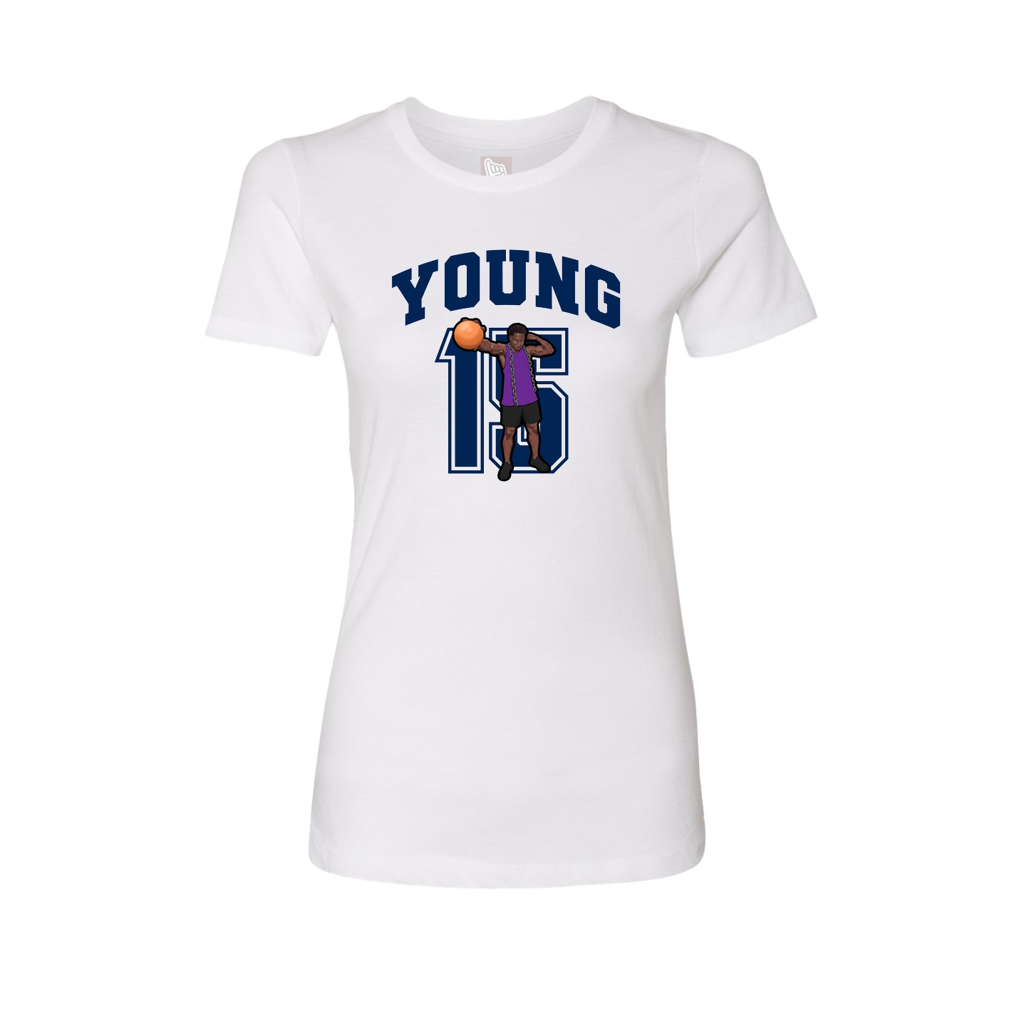 Fitted Women's Tee — Number in White