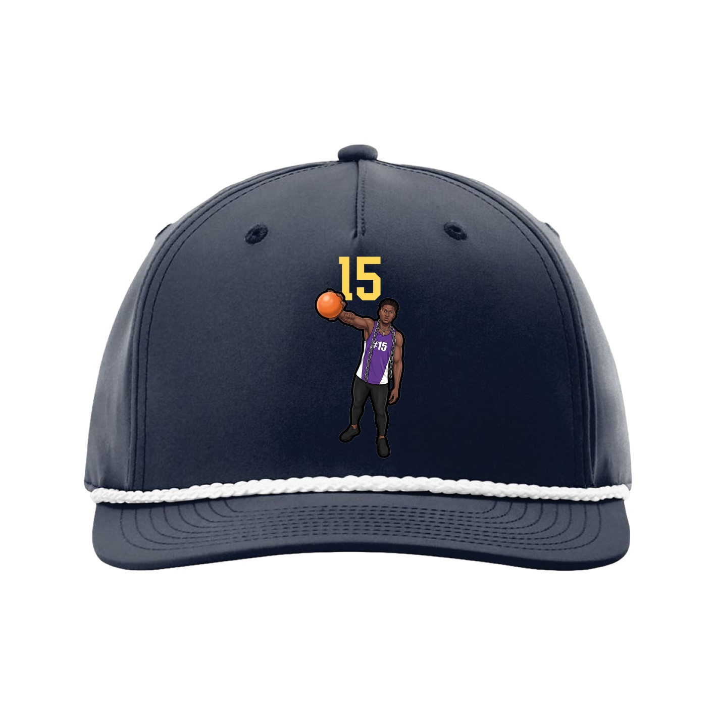 Five-Panel Classic Rope Cap — Number Top in Navy