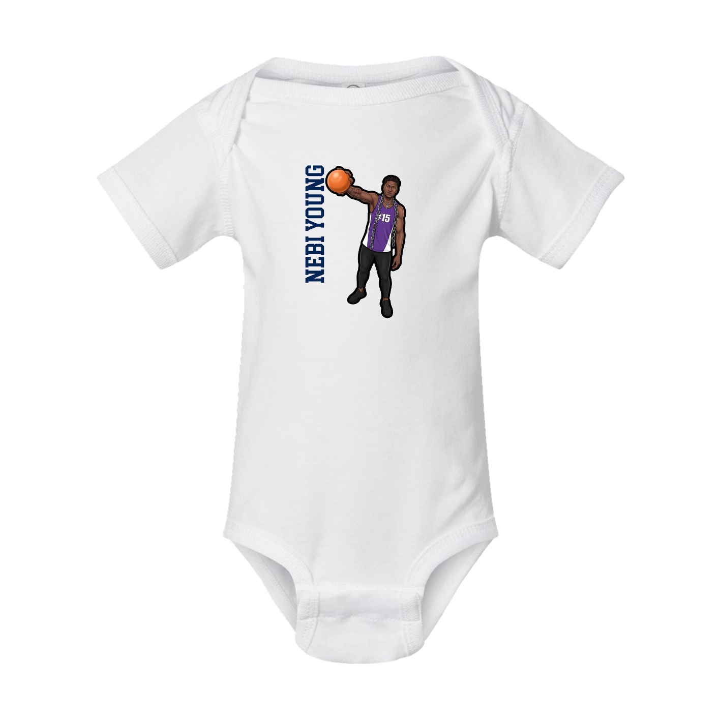 Baby Onesie — Name Vertical in White