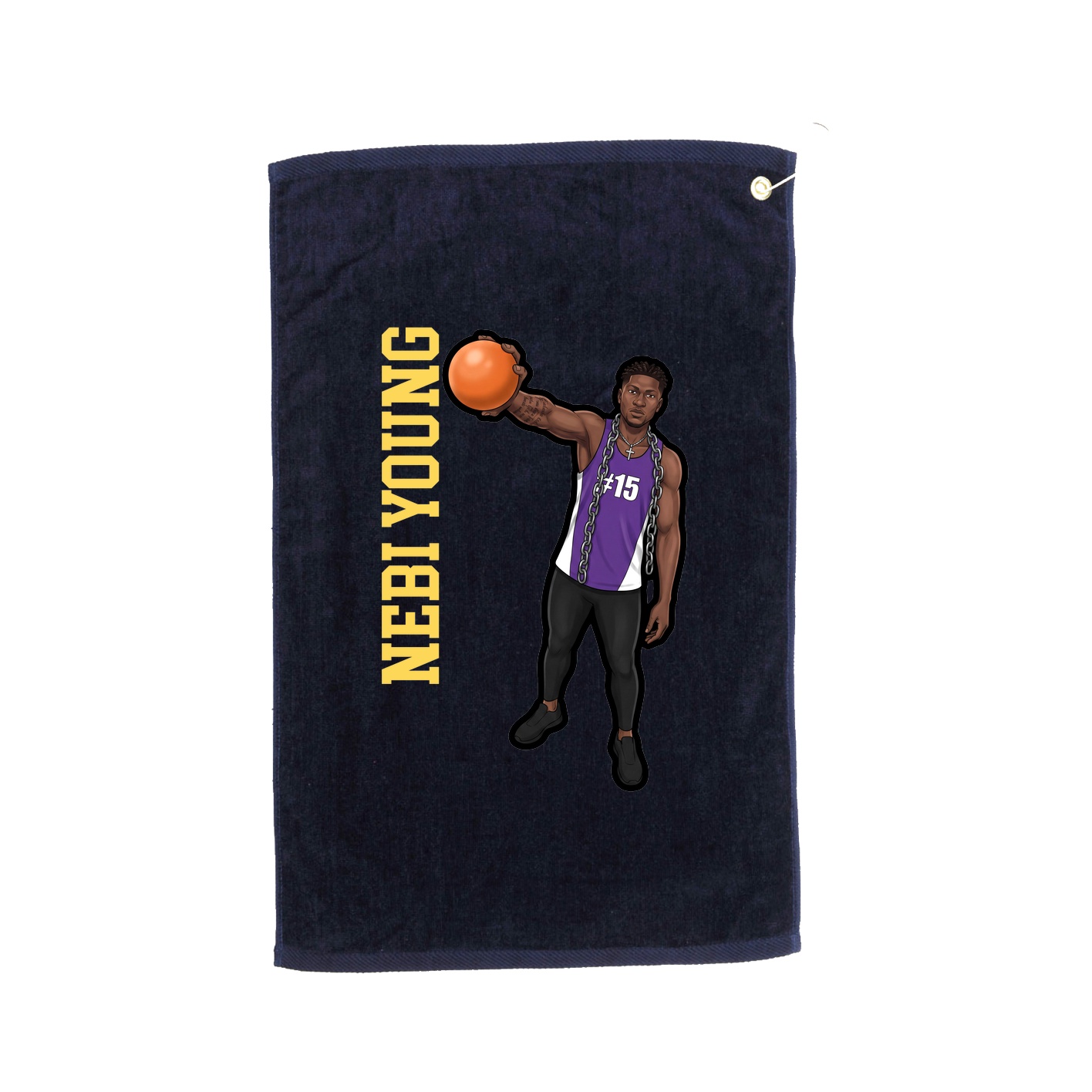 Golf Towel — Name Vertical in Navy