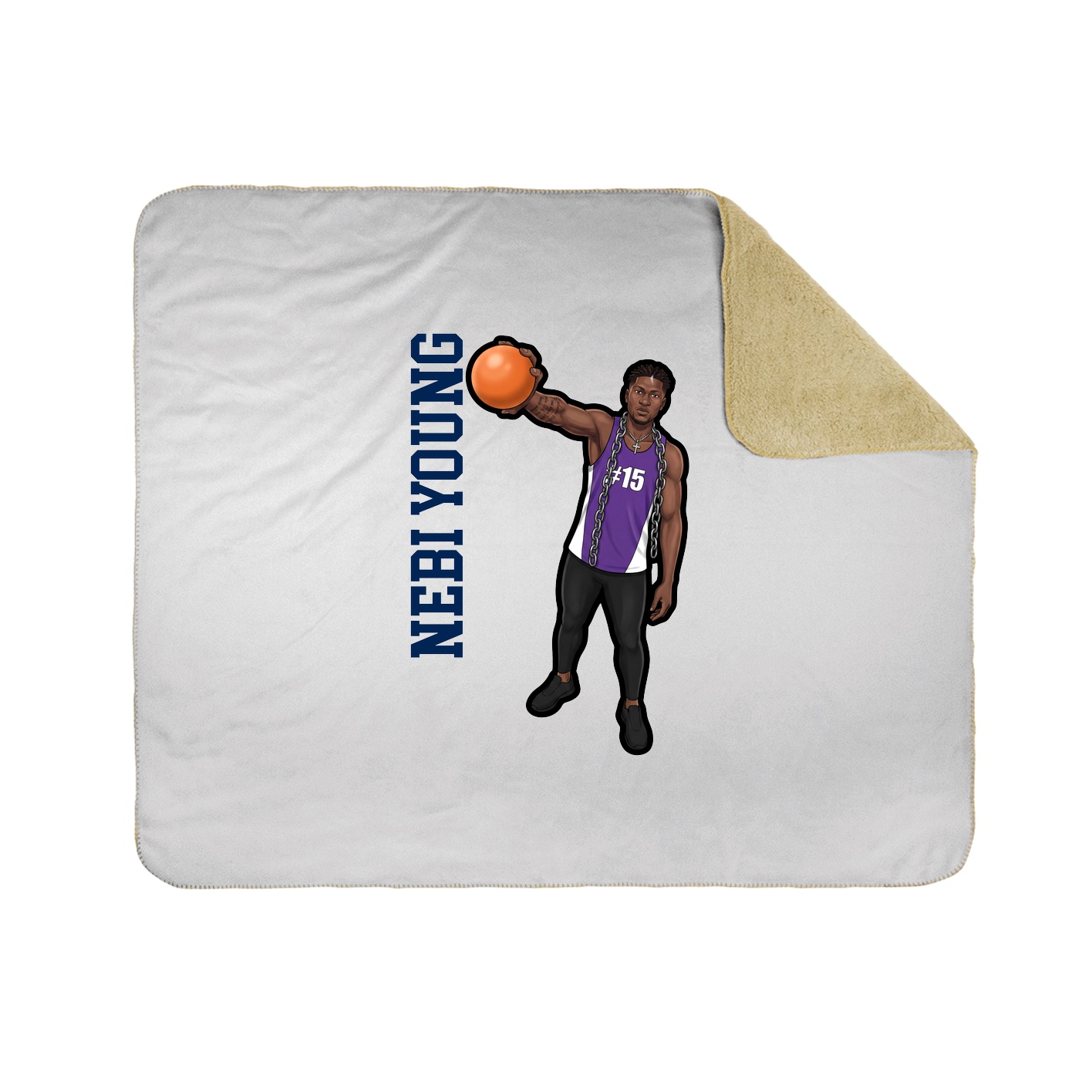 Throw Blanket — Name Vertical in White