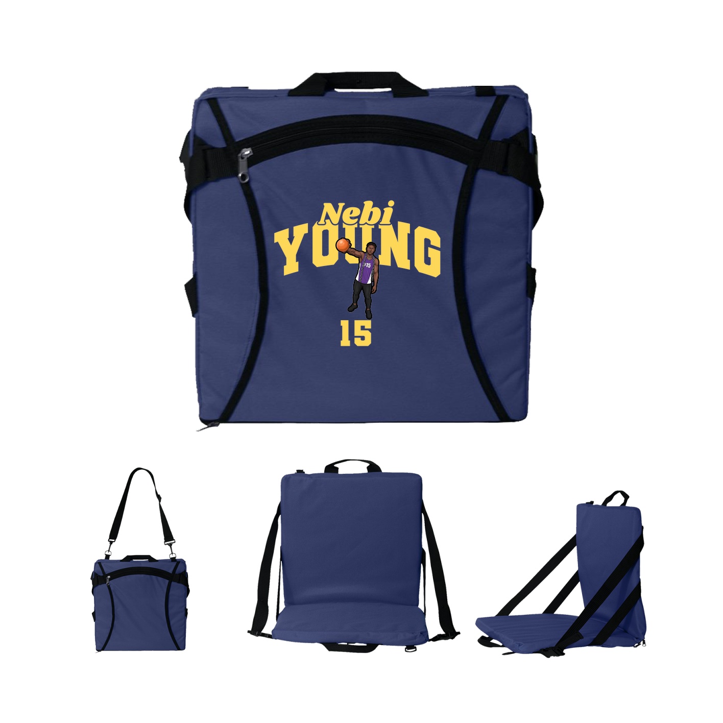 Folding Stadium Seat — Signature Arch in Navy