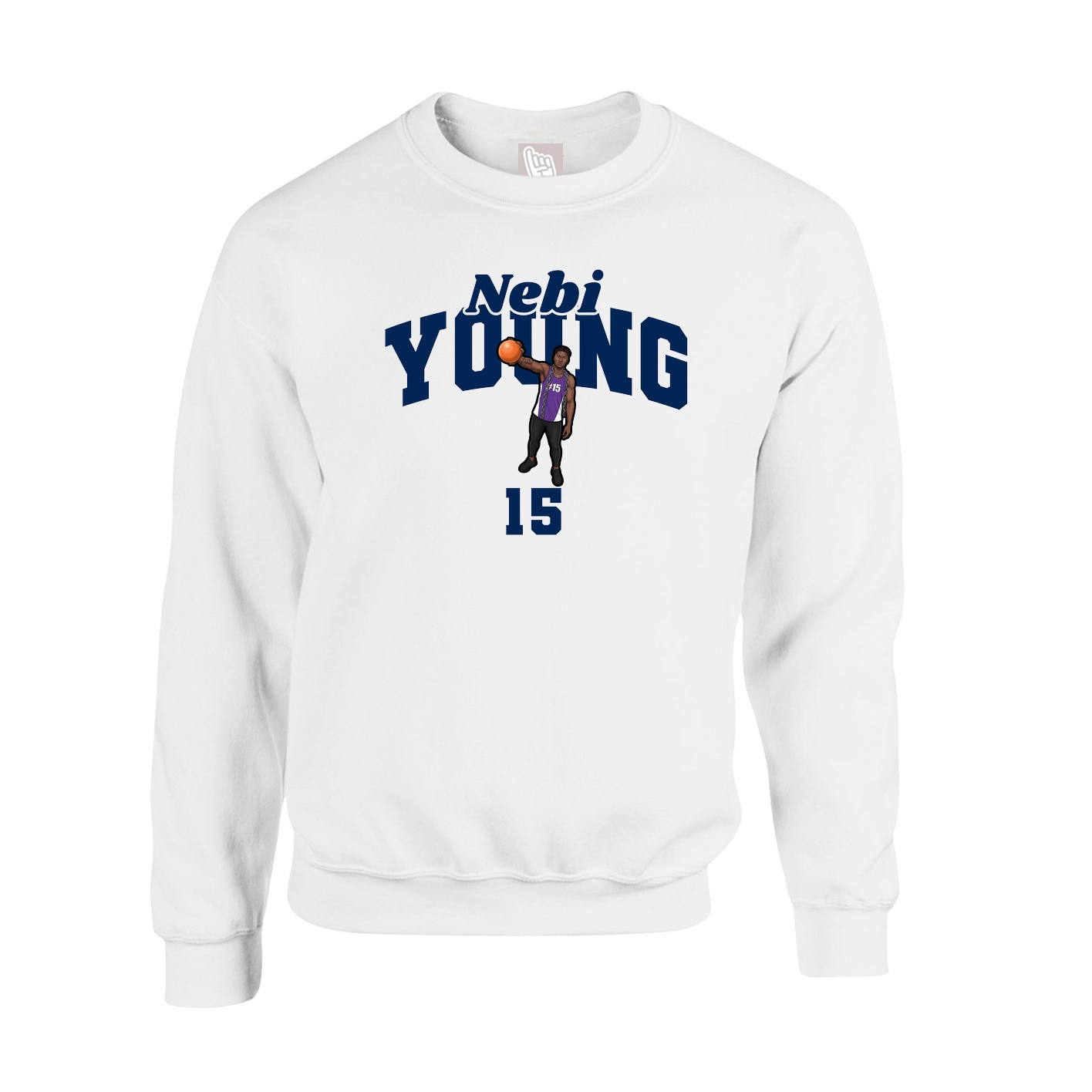 Fleece Crew — Signature Arch in White
