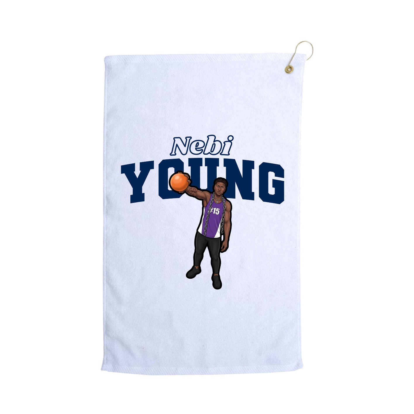 Golf Towel — Name Arch in White