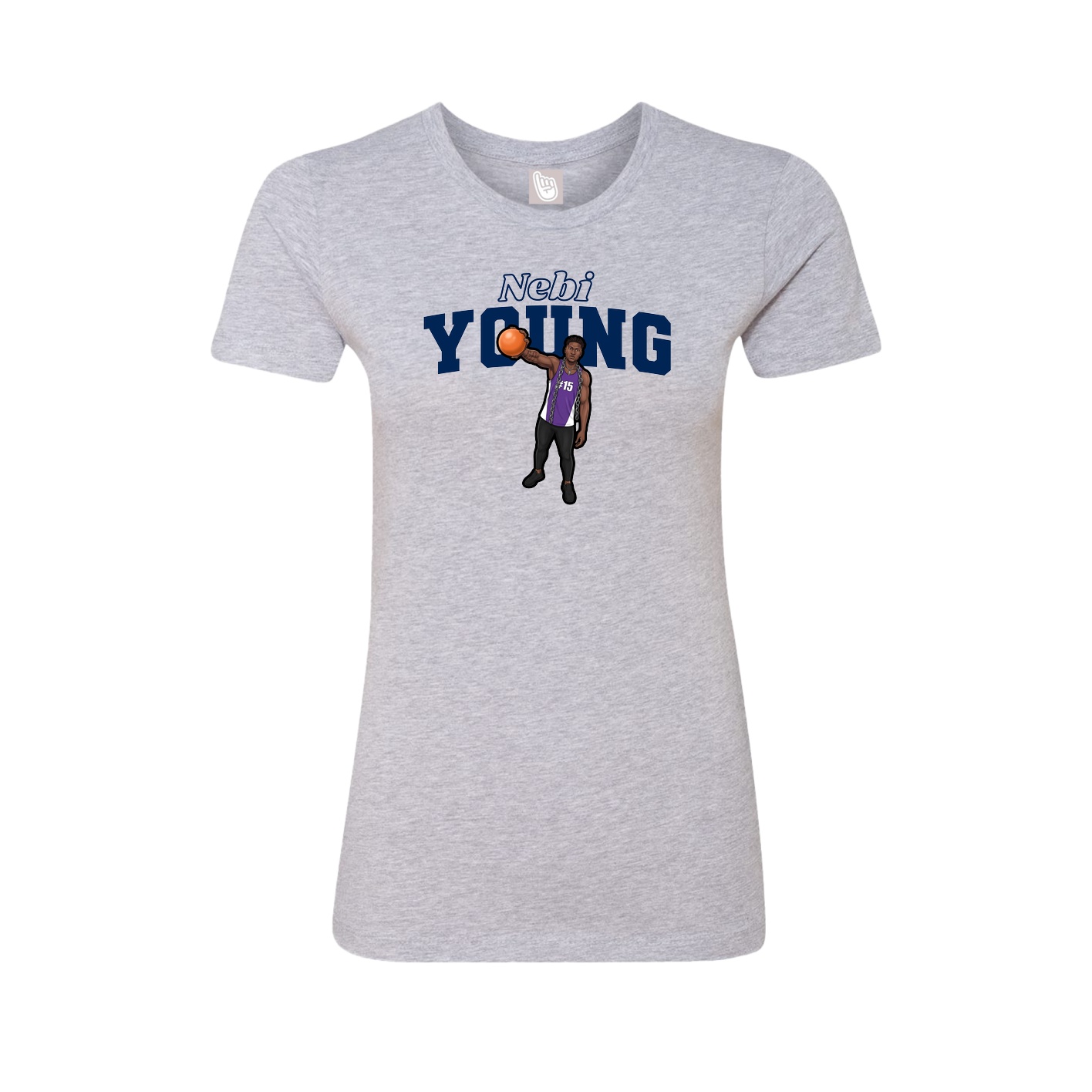 Fitted Women's Tee — Name Arch in Grey