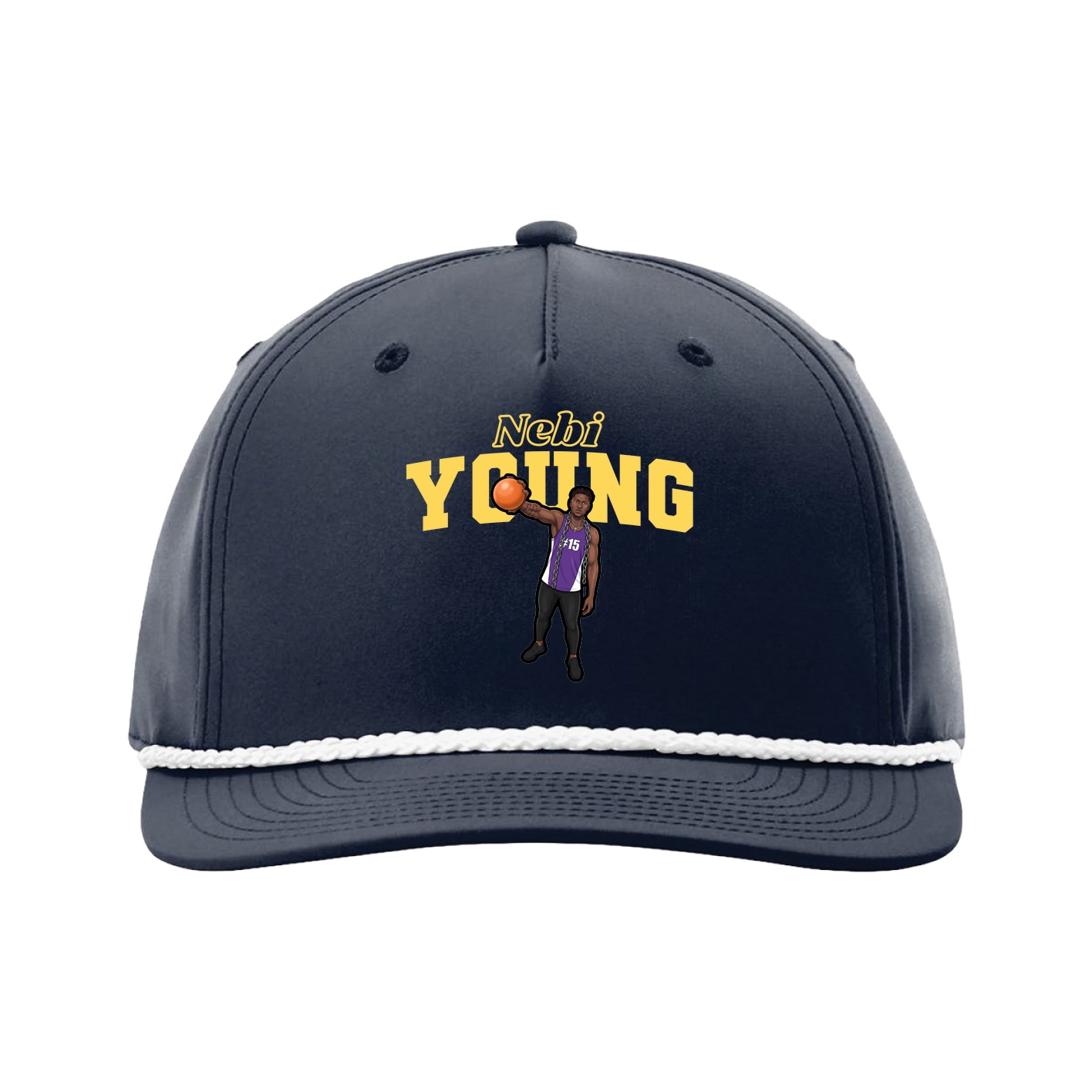 Five-Panel Classic Rope Cap — Name Arch in Navy