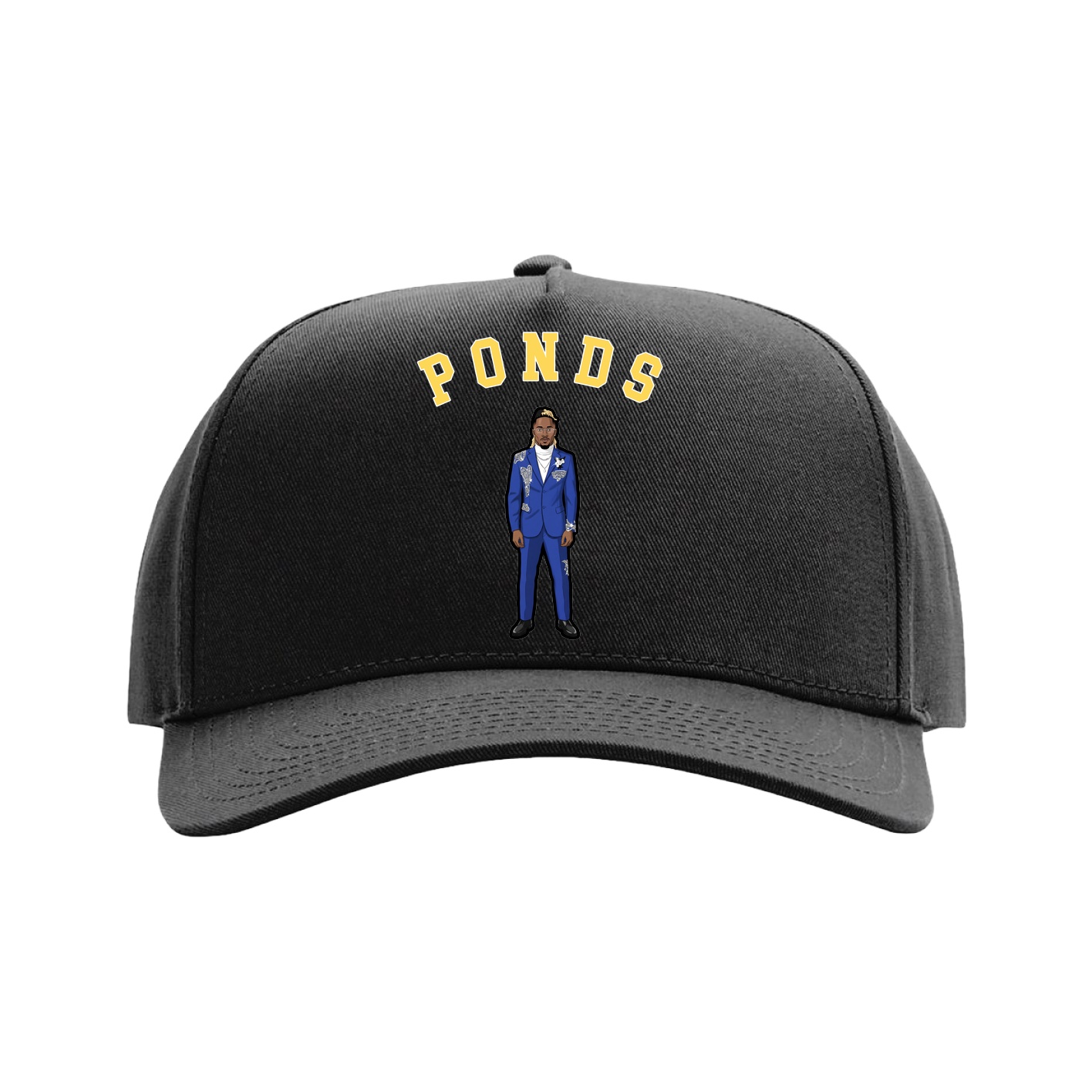 Full Fabric Five-Panel Champ Cap — Shirsey Arch in Black