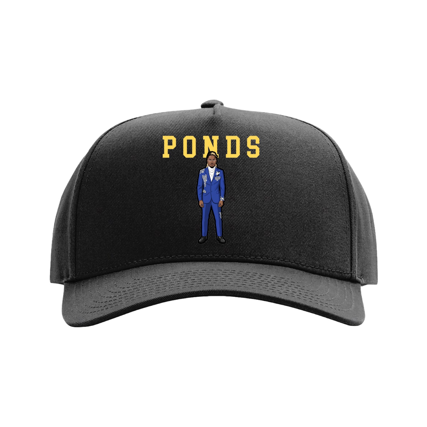Full Fabric Five-Panel Champ Cap — Shirsey in Black