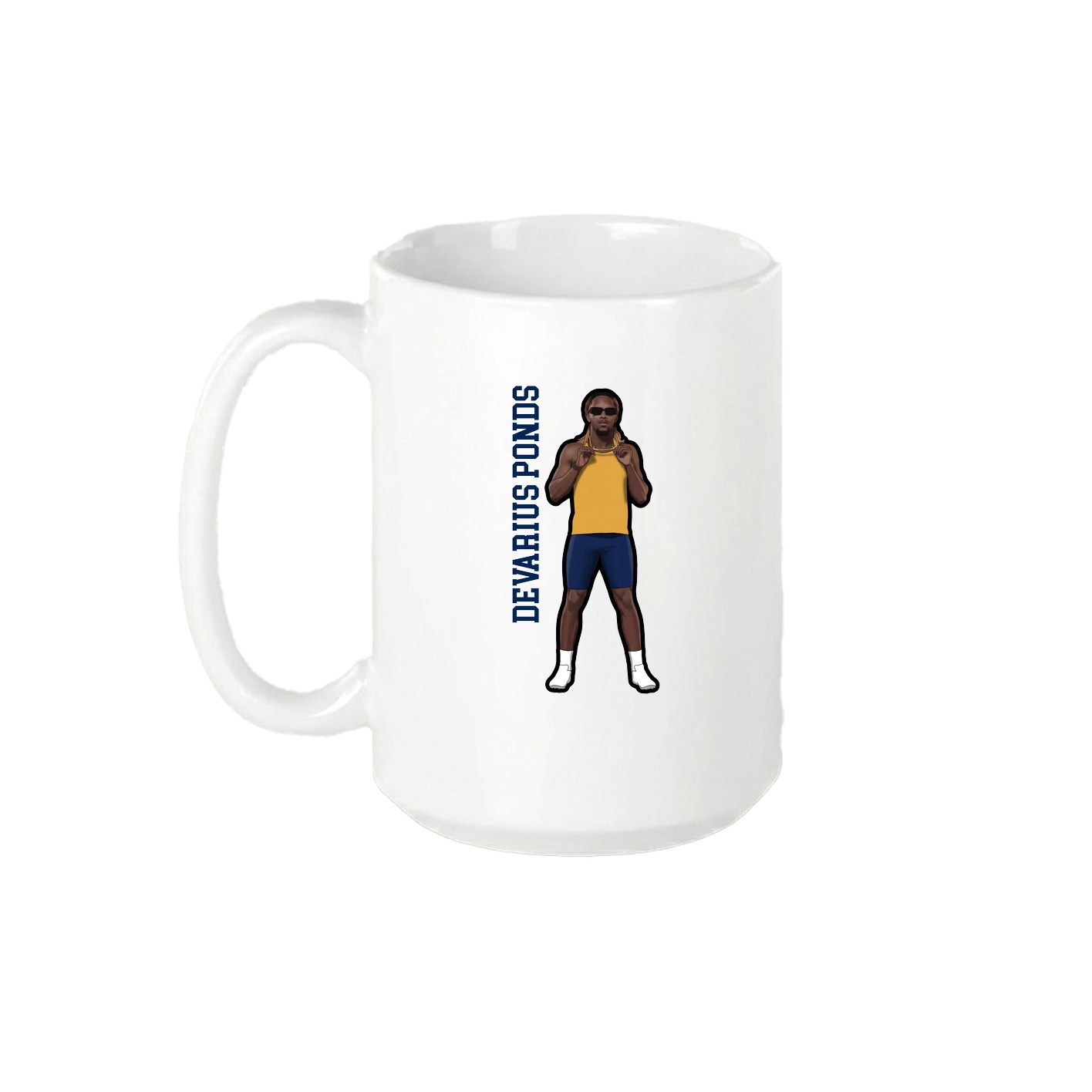 15oz Coffee Mug — Name Vertical in White