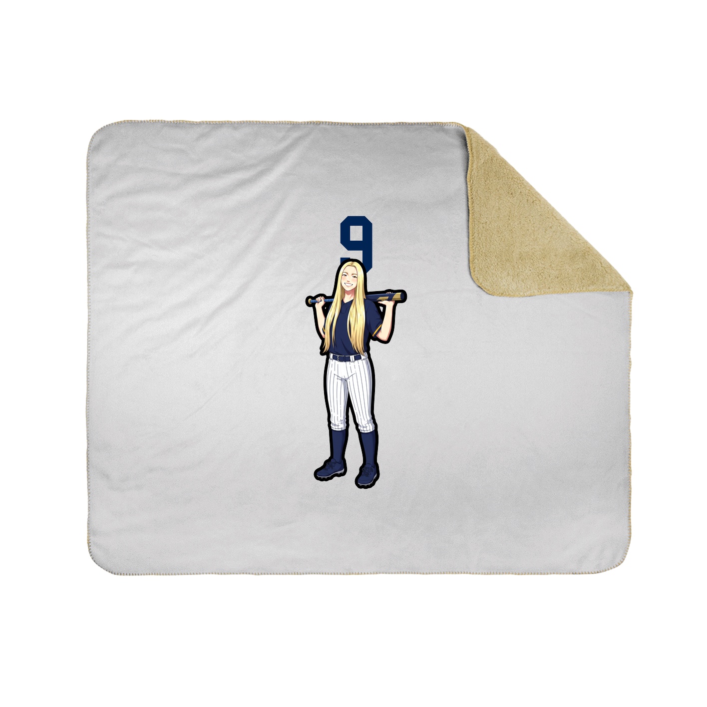 Throw Blanket — Number Top in White