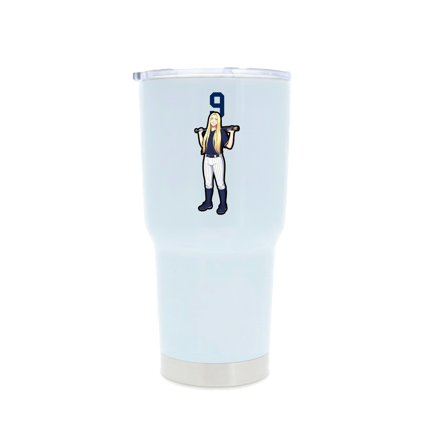 30oz Stainless Steel Tumbler — Number Top in White