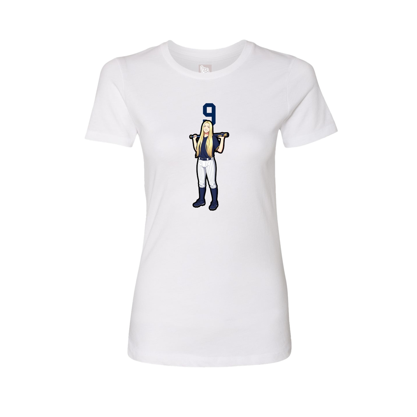 Fitted Women's Tee — Number Top in White