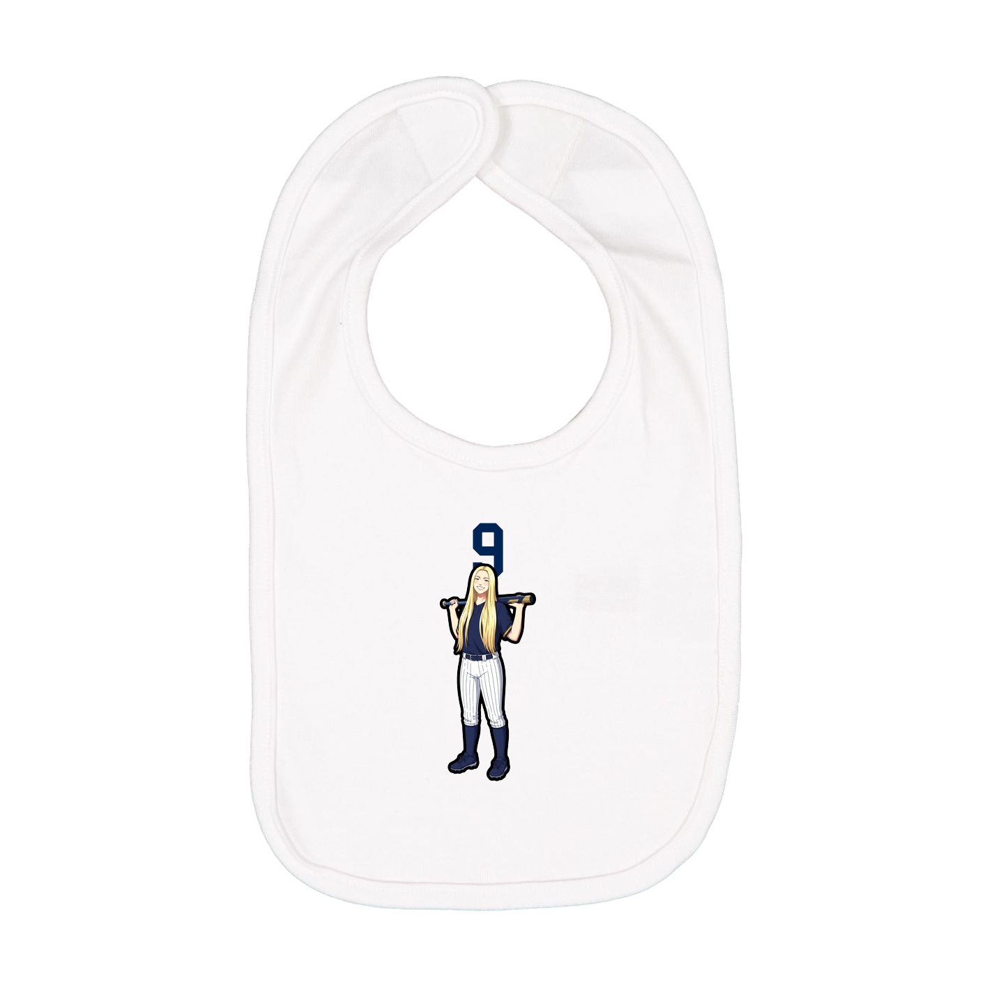 Infant Bib — Number Top in White