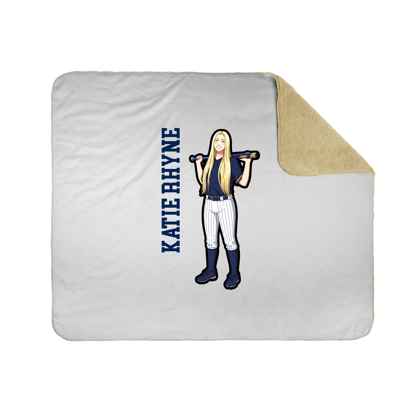 Throw Blanket — Name Vertical in White