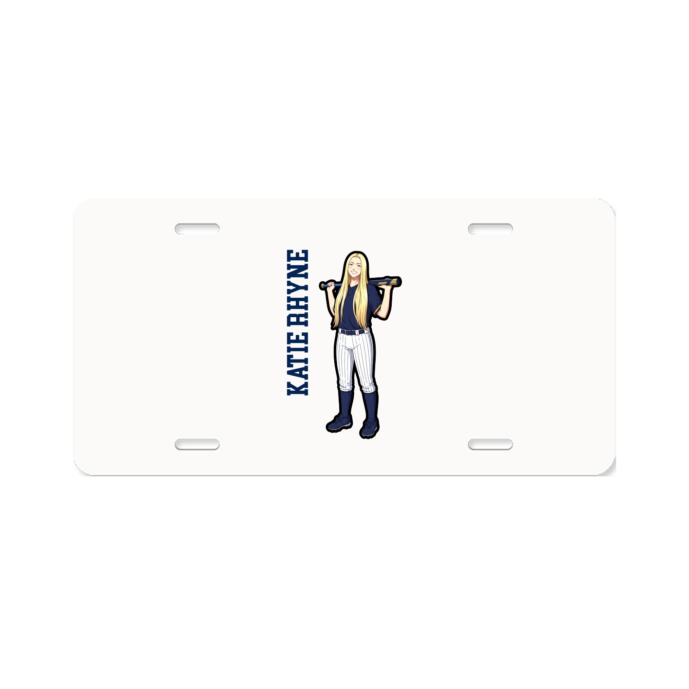 License Plate — Name Vertical in Classic