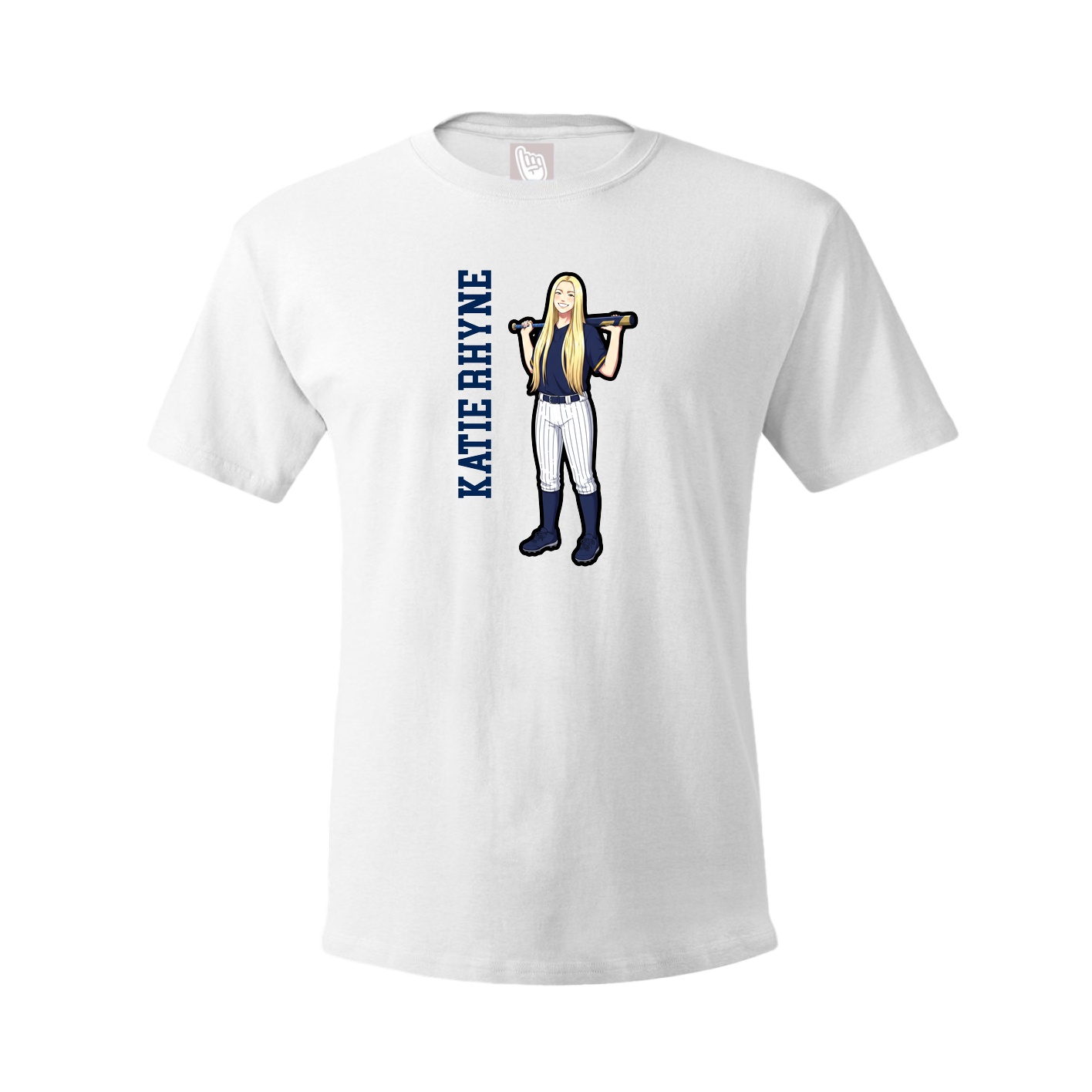 Youth Tee — Name Vertical in White