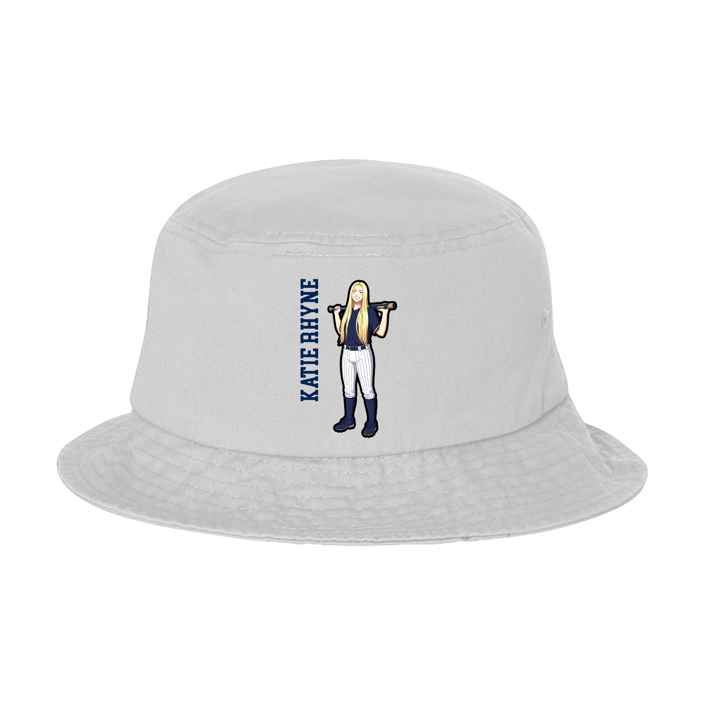 Bucket Cap — Name Vertical in White