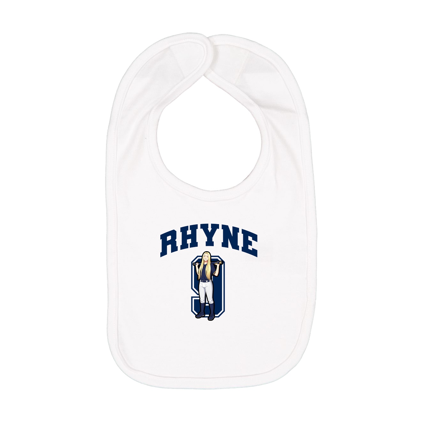 Infant Bib — Number in White