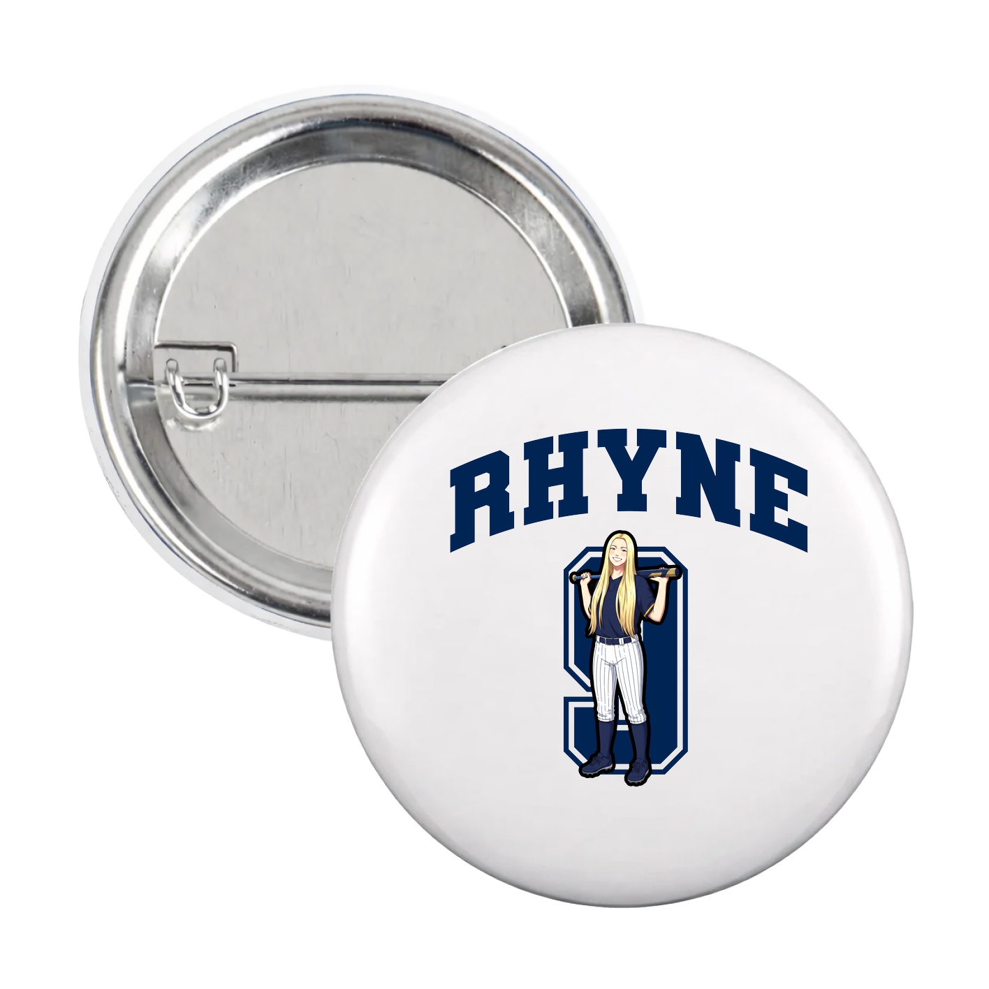 Game Day Button — Number in White