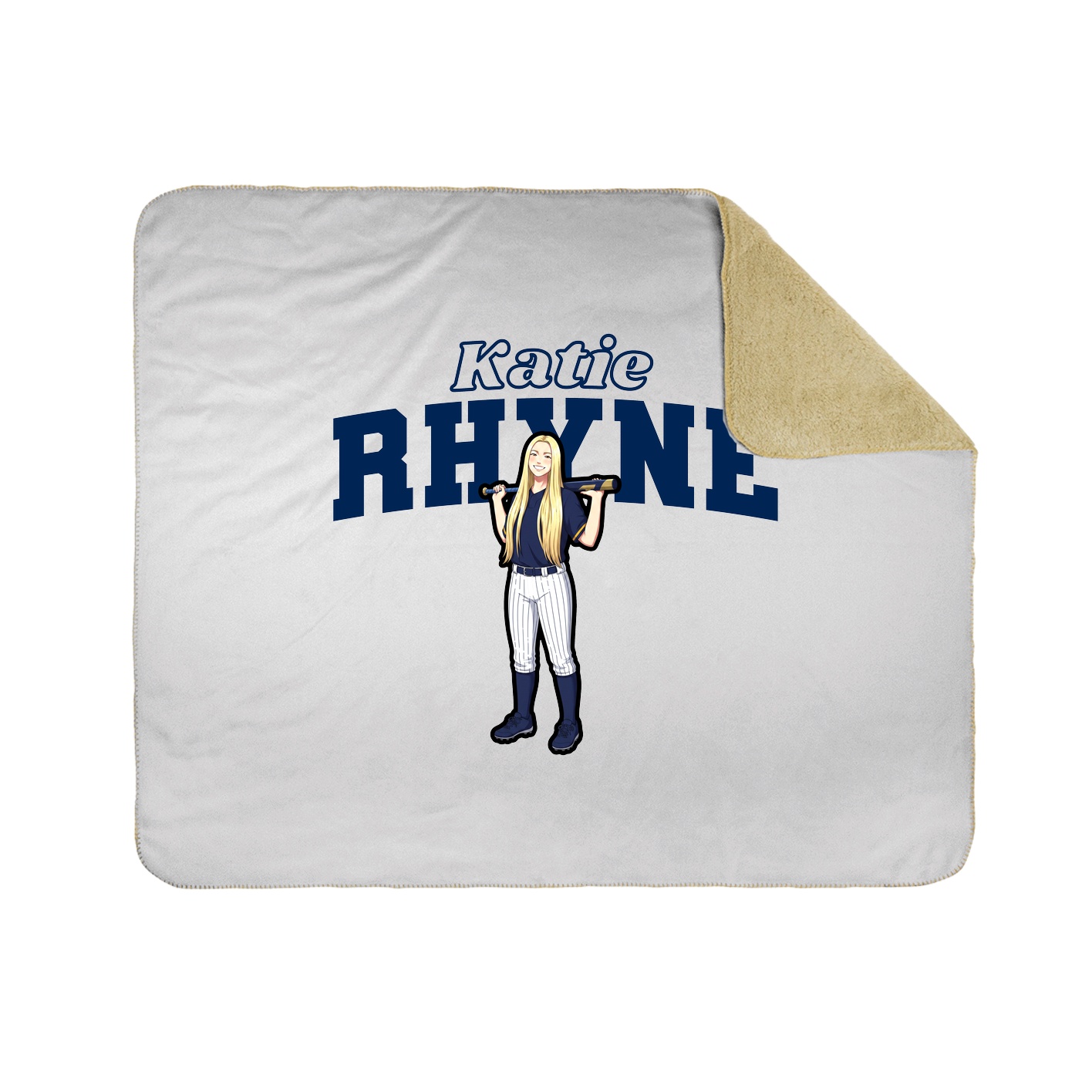 Throw Blanket — Name Arch in White