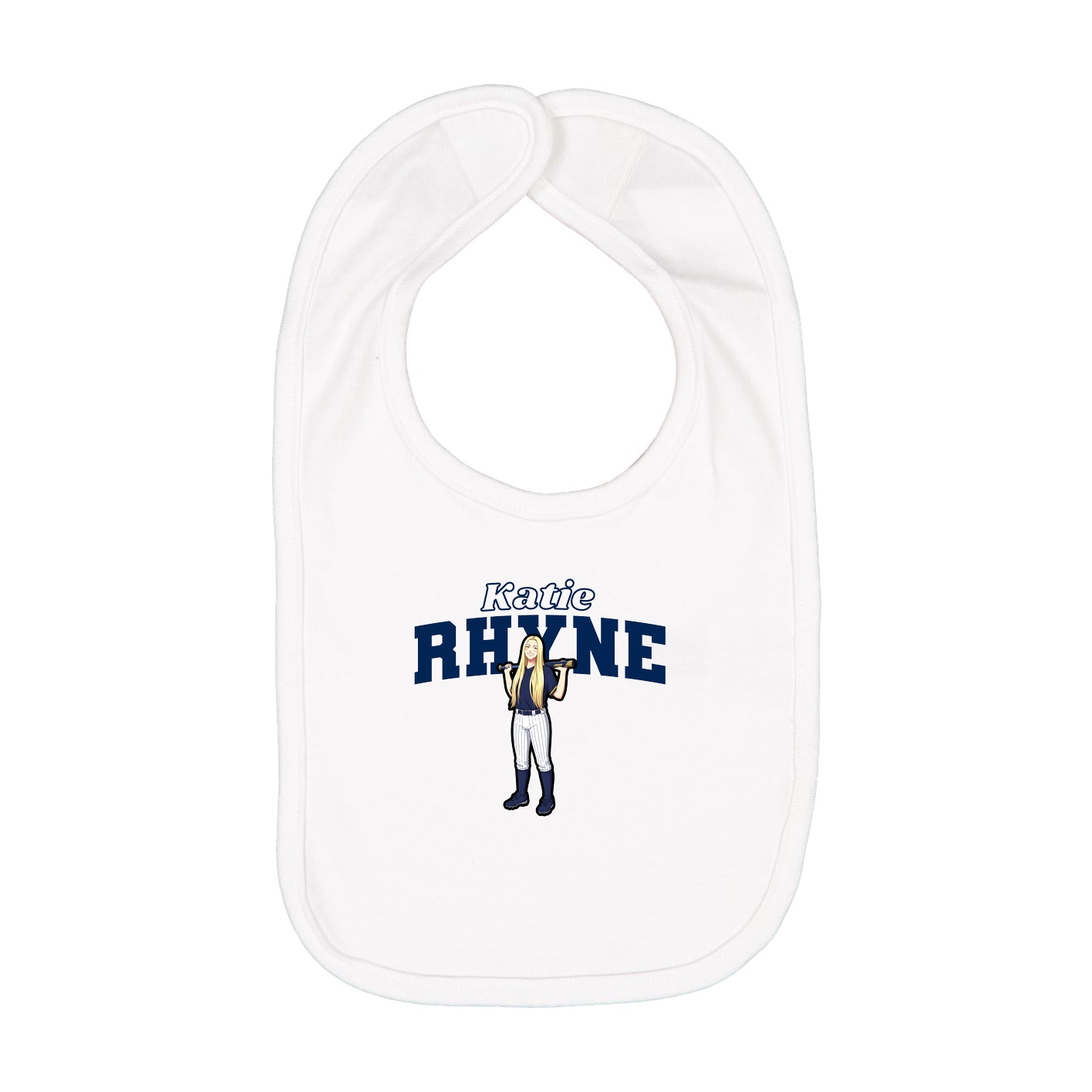 Infant Bib — Name Arch in White
